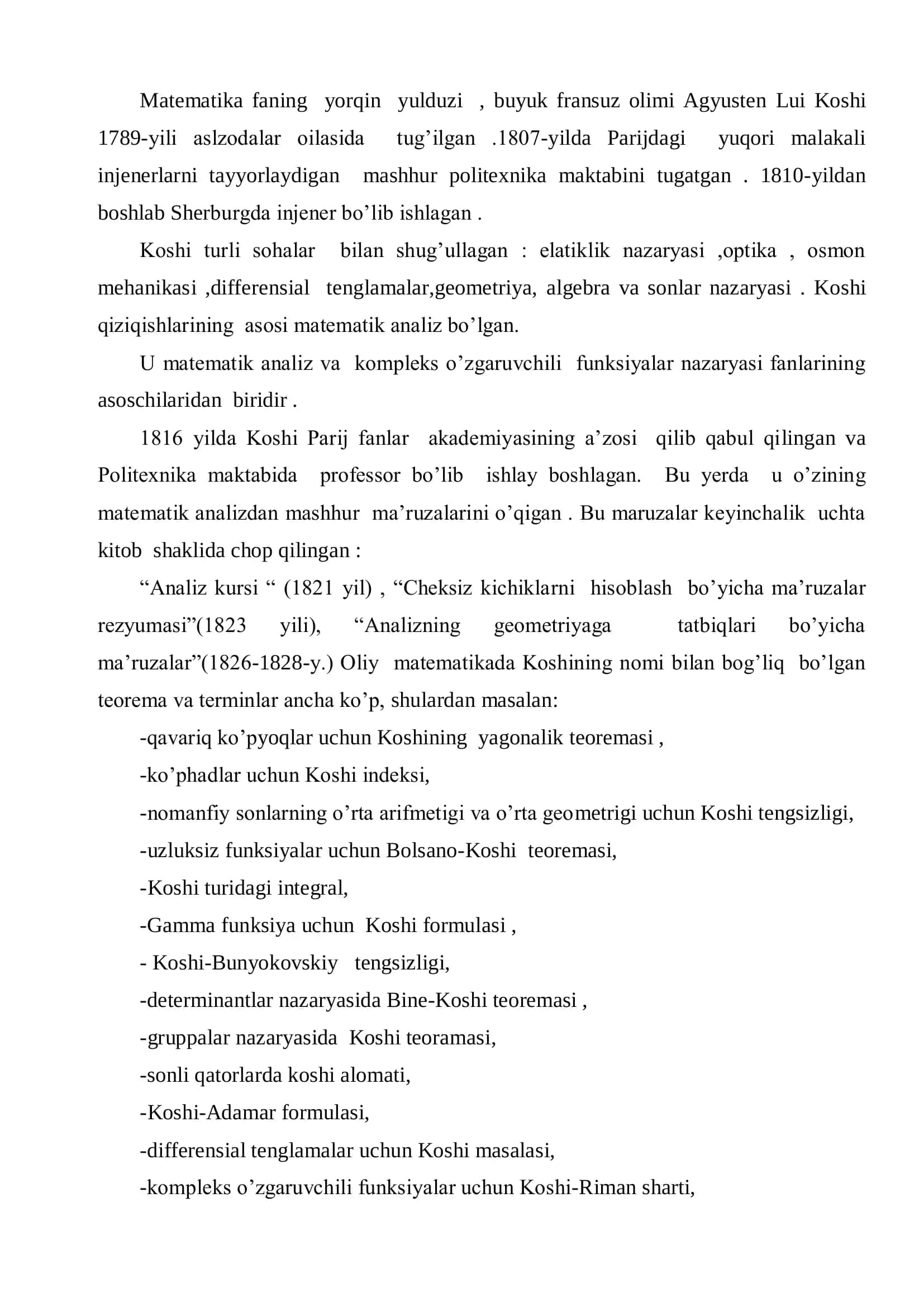 Koshi tengsizligi va uning tadbiqlari 3