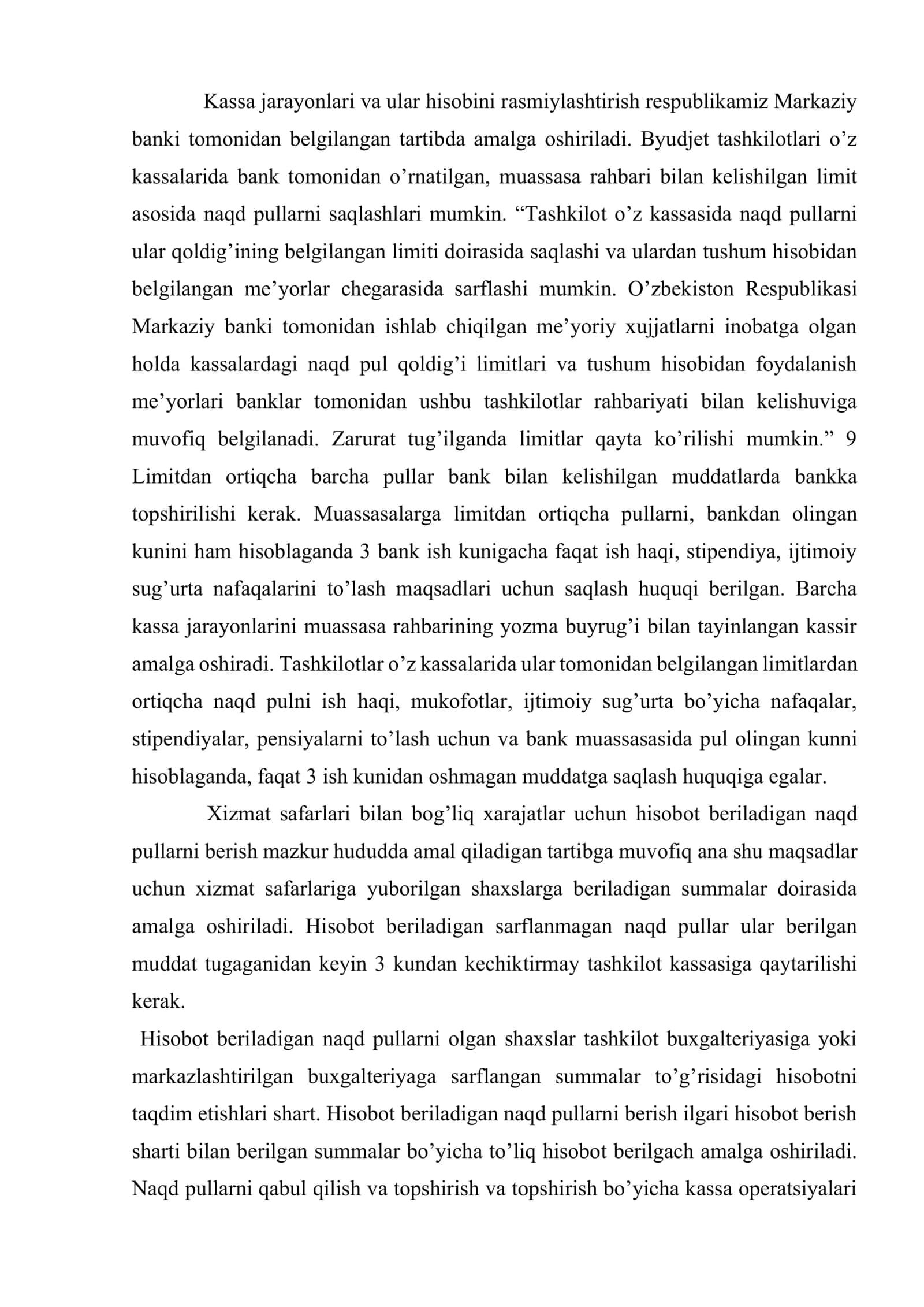 Budjet tashkilotlarida kassava kassa operatsiyalari hisobi 3