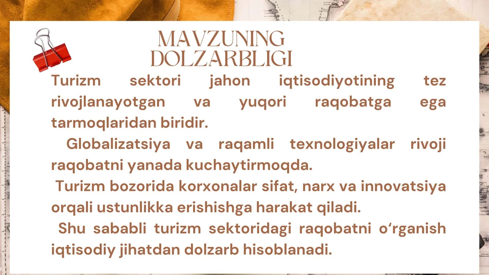 IQTISODIYOTNING TURIZM SEKTORIDAGI RAQOBAT 3