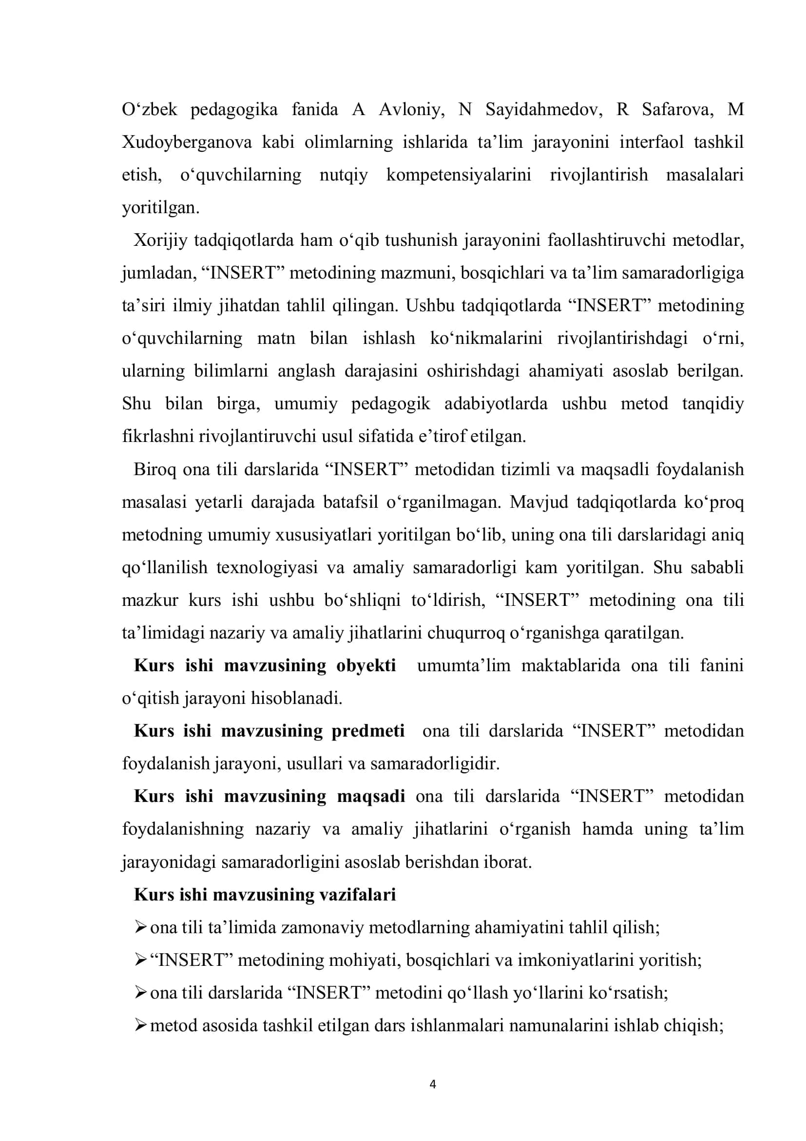 Ona tili darslarida “INSERT” metodidan foydalanish 3