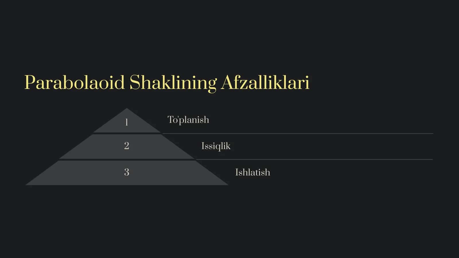 Quyosh Energiyasidan  Foydalanish Parabolaoid  Pechlar 3