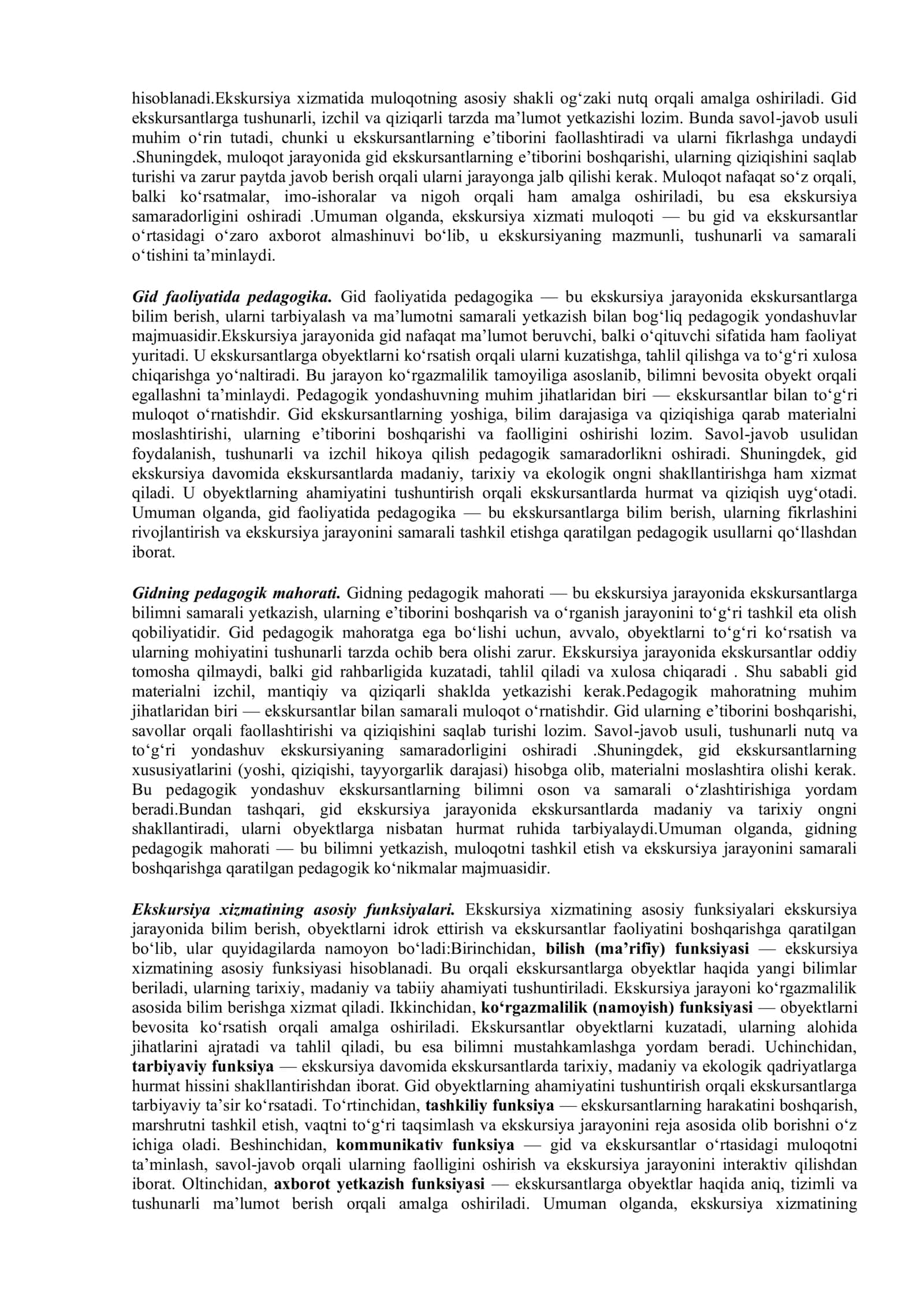 Ekskursiya xizmatini tashkil qilish 3