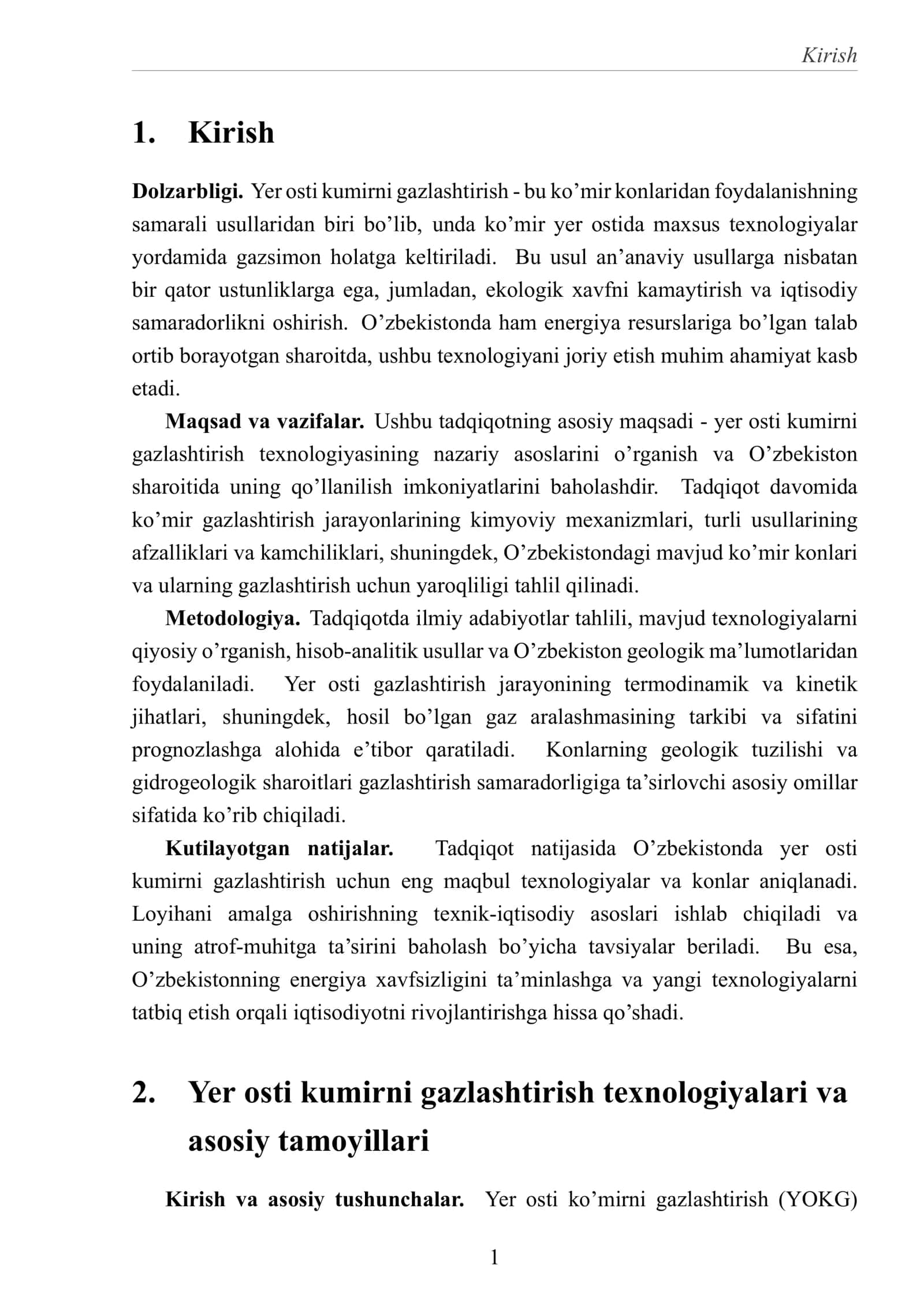 Yer osti kumirni gazlashtirish 3