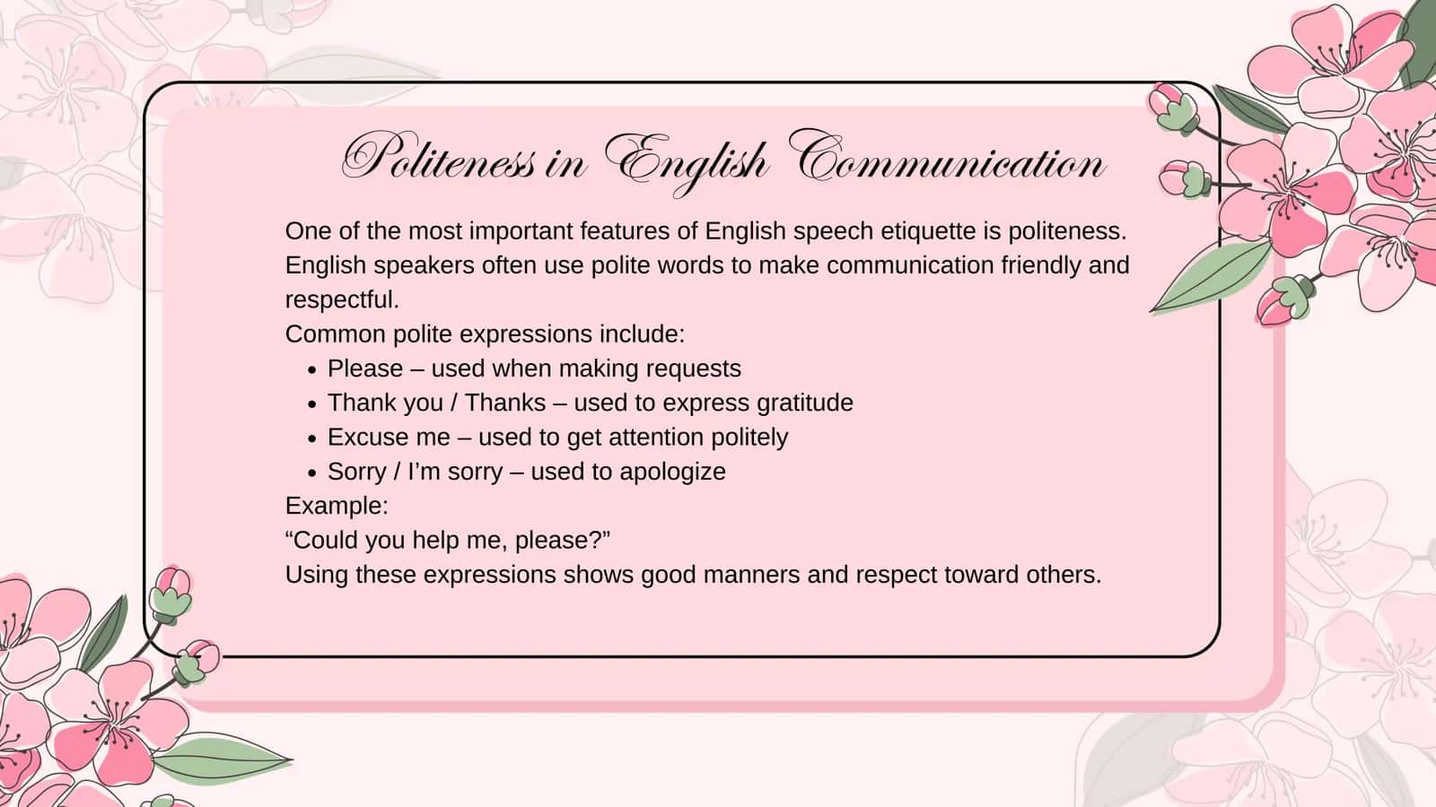 English Speech Etiquette 3