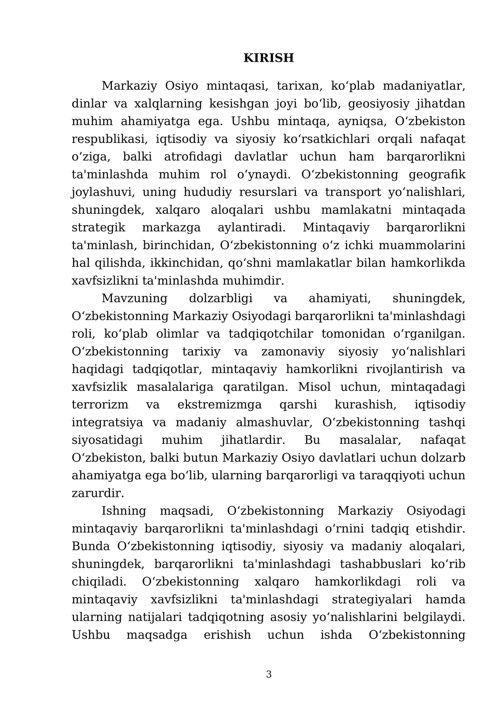 Markaziy Osiyodagi mintaqaviy barqarorlikni ta'minlashda Oʻzbekistonning tutgan oʻrni 3