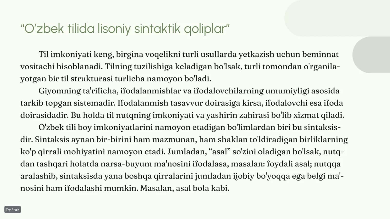 Sintaktik qolipning nutqiy kengayishi. 3