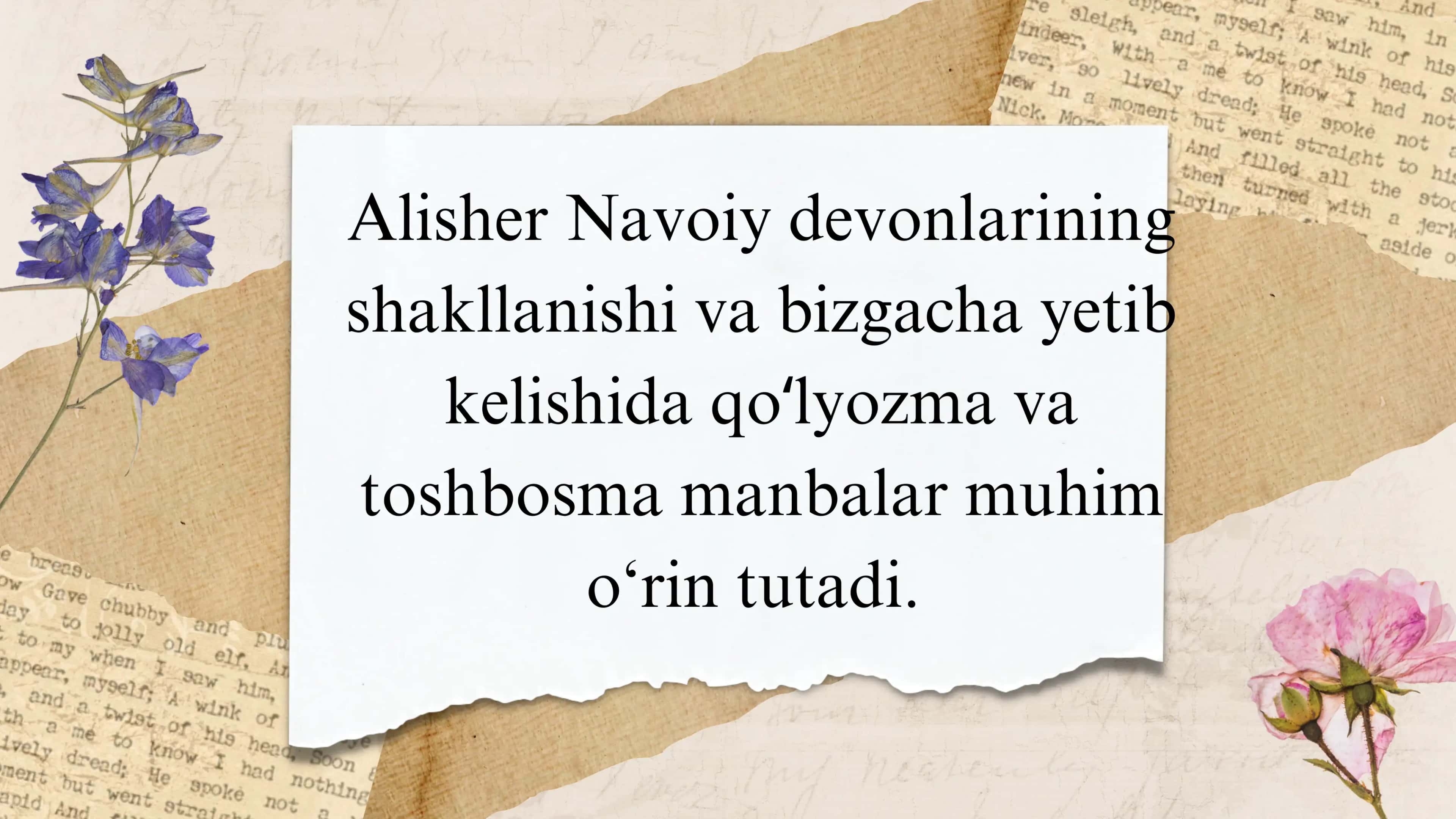 Alisher Navoiy devonlarining qoʻlyozma manbalari 3