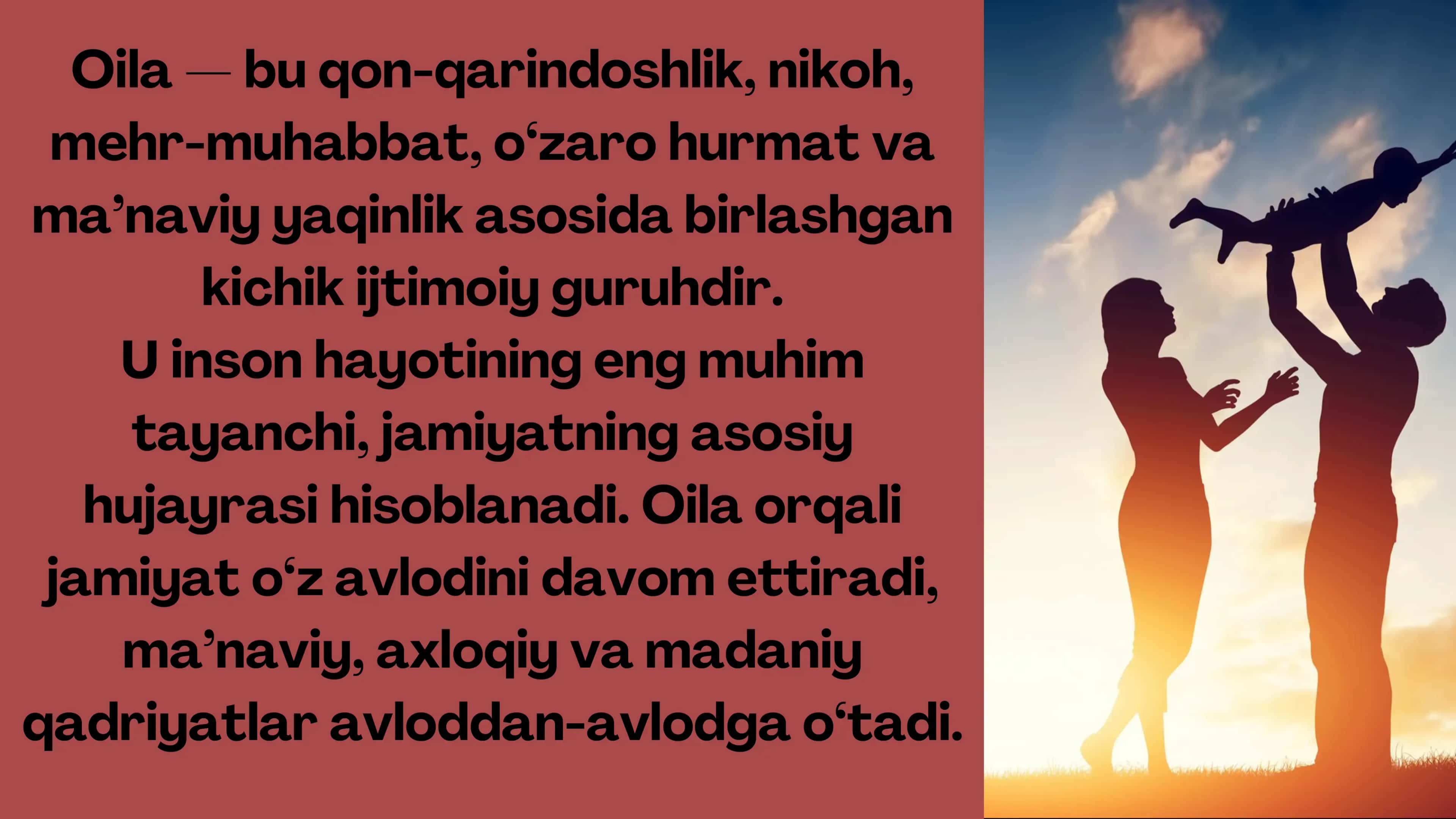 Oila va uning vazifalari. Oilaning turlari. 3