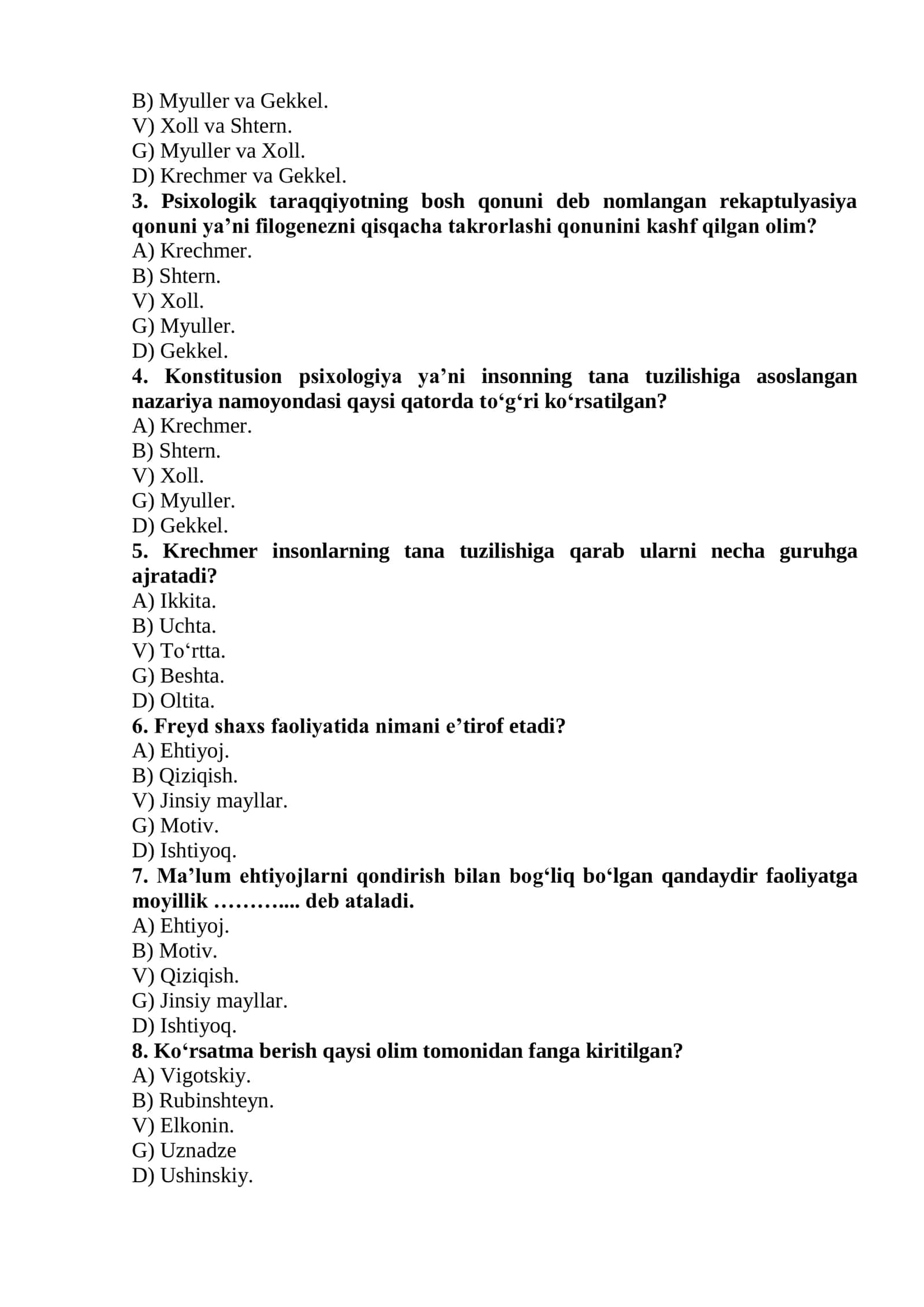 Shaxs psixologiyasi. Shaxsiyat 3