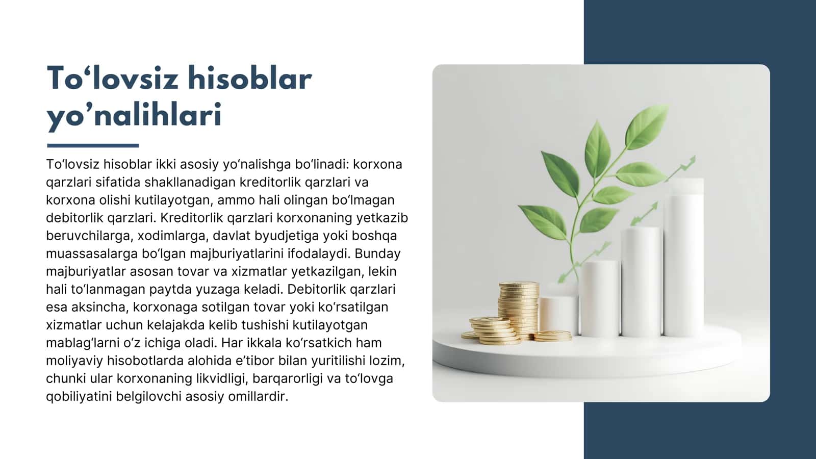 TO'LOVSIZ HISOBLARNI HISOBGA OLISH FINANCIAL ACCOUNTING III 3