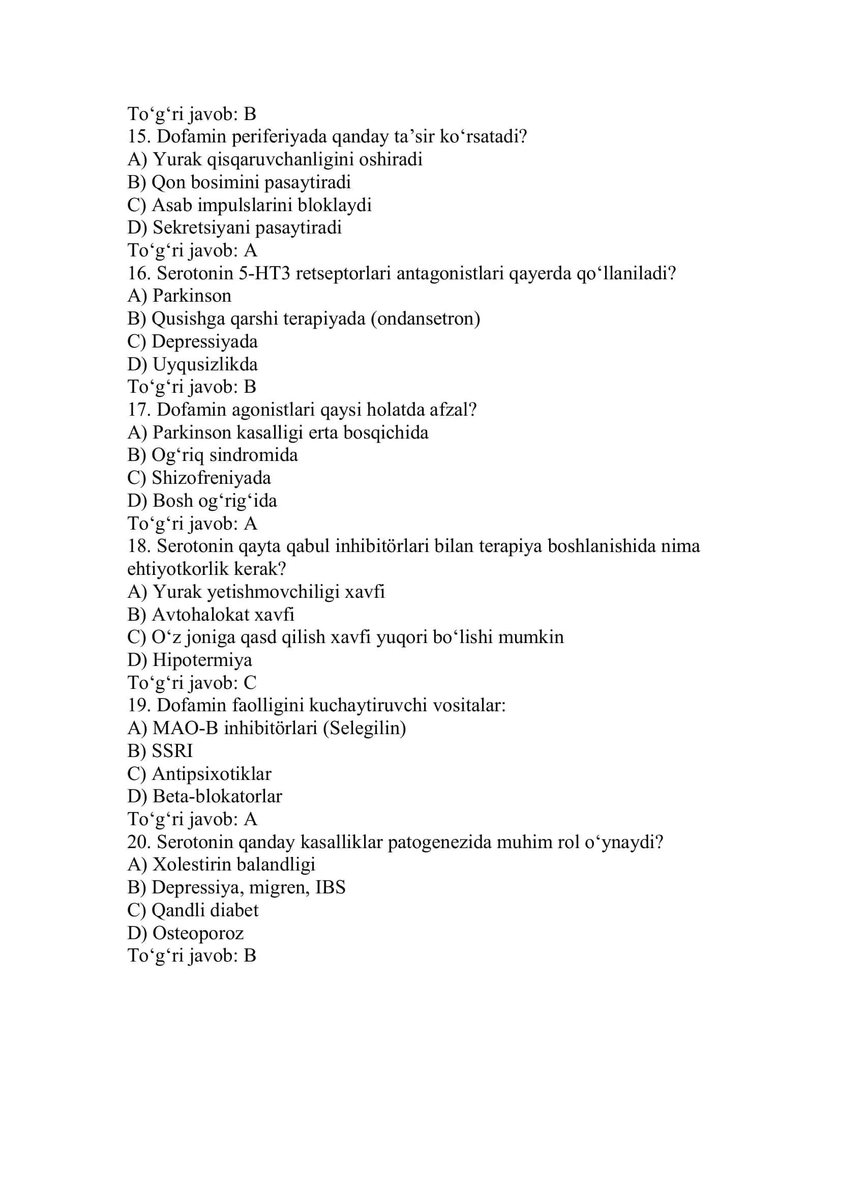 Dofamin va dofaminergik vositalar 3