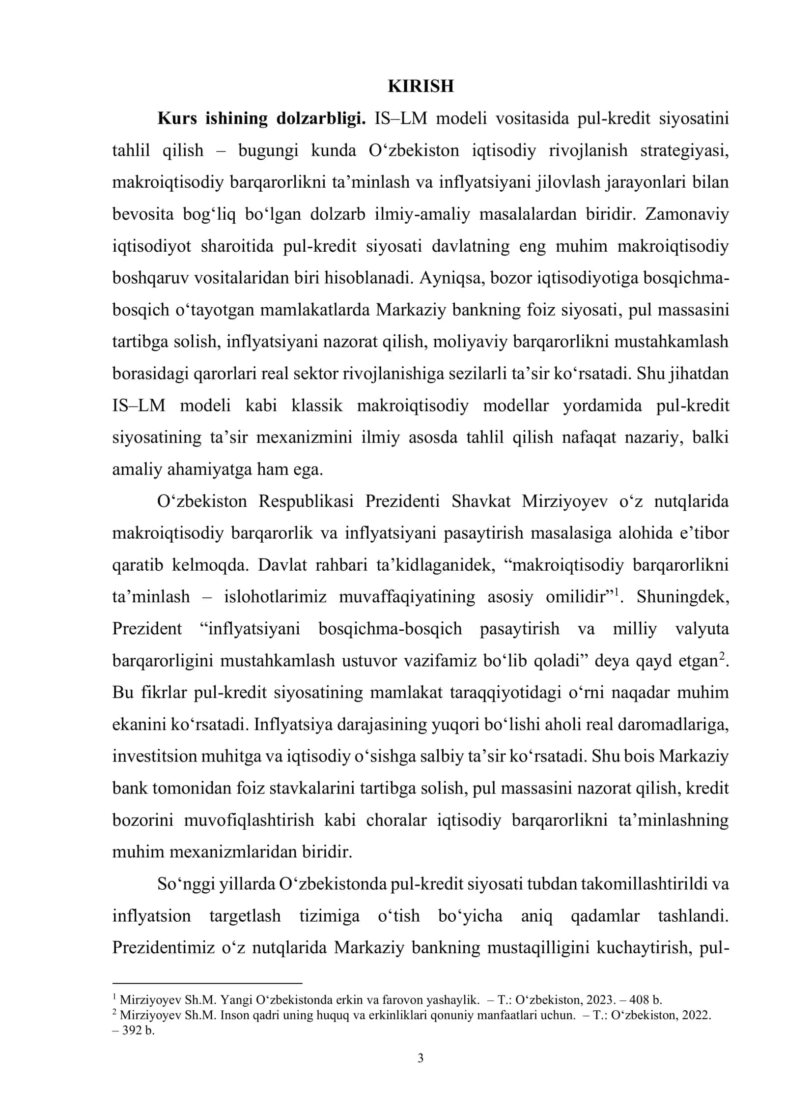 IS-LM MODELI VOSITASIDA PUL KREDIT SIYOSATI TAHLILI 3