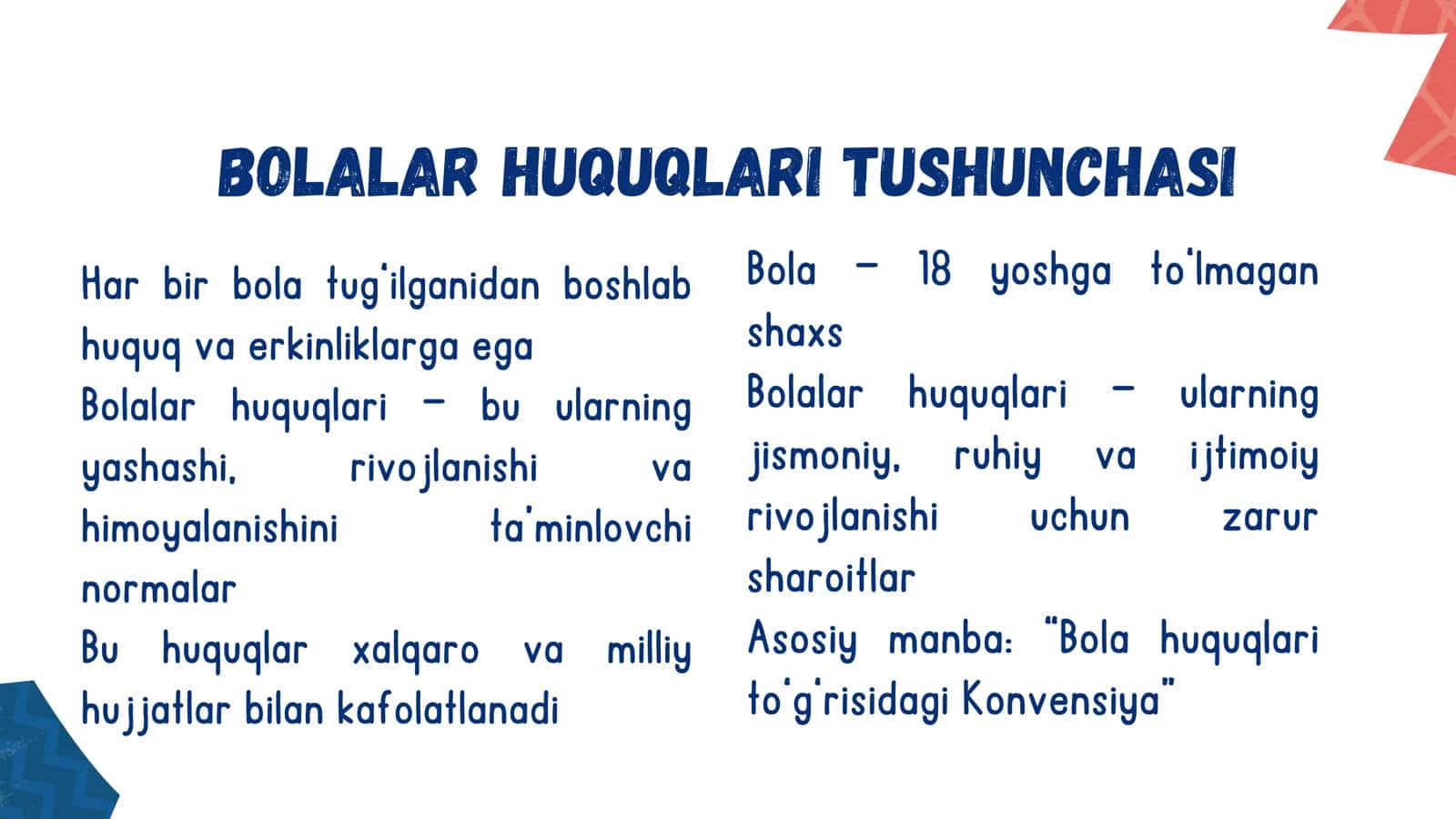 Bolalarning Asosiy Huquq va Erkinliklari 3
