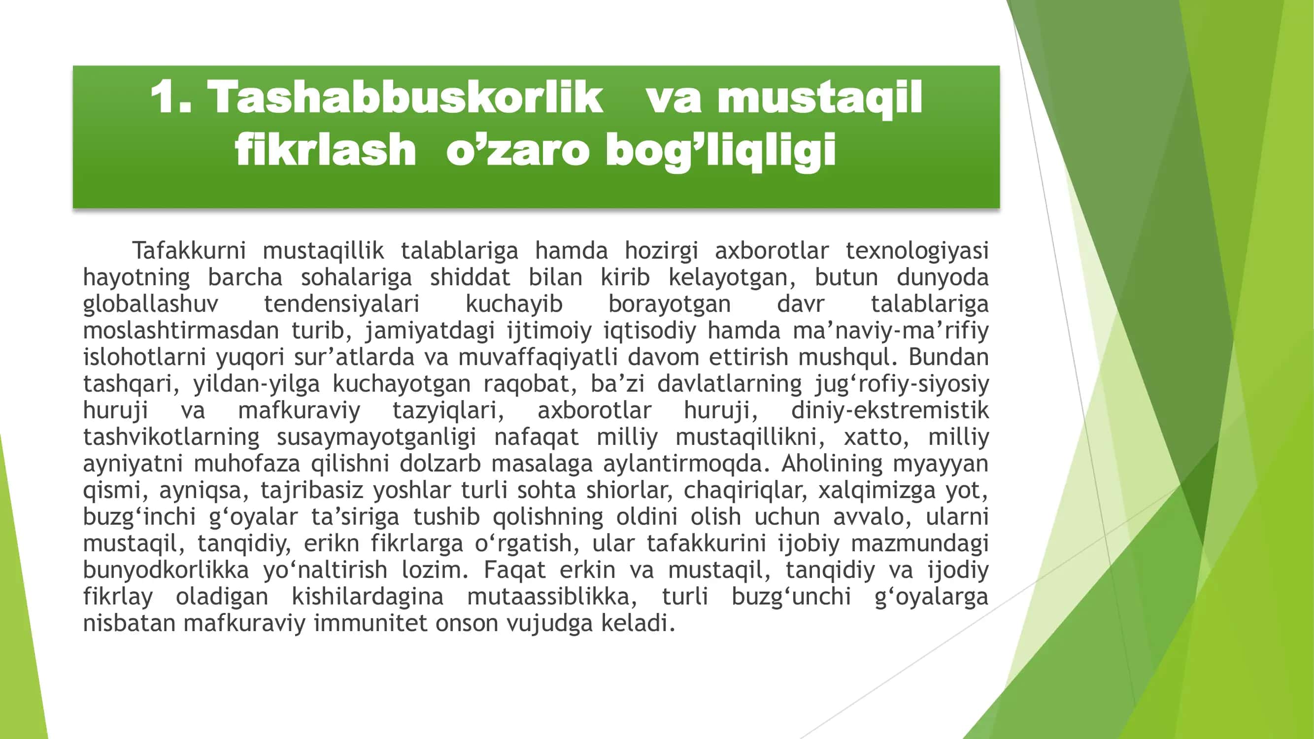 Tashabbuskorlik – 3