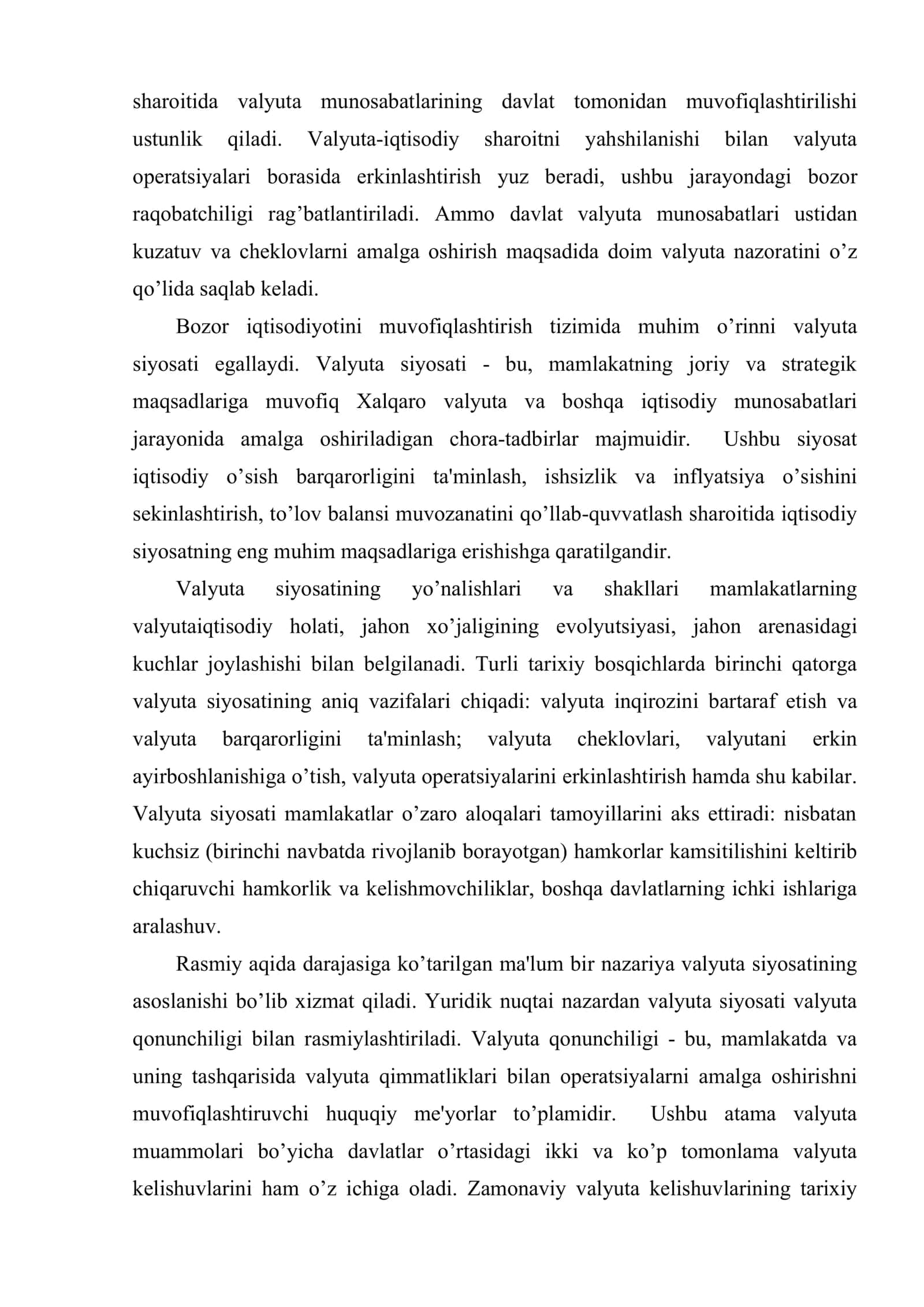 Xalqaro valyuta munosabatlarini muvofiqlashtirish 3