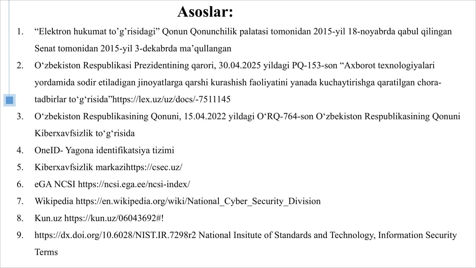 Kiber huquqi/Internet huquqi fanidan MUSTAQIL ISH 3