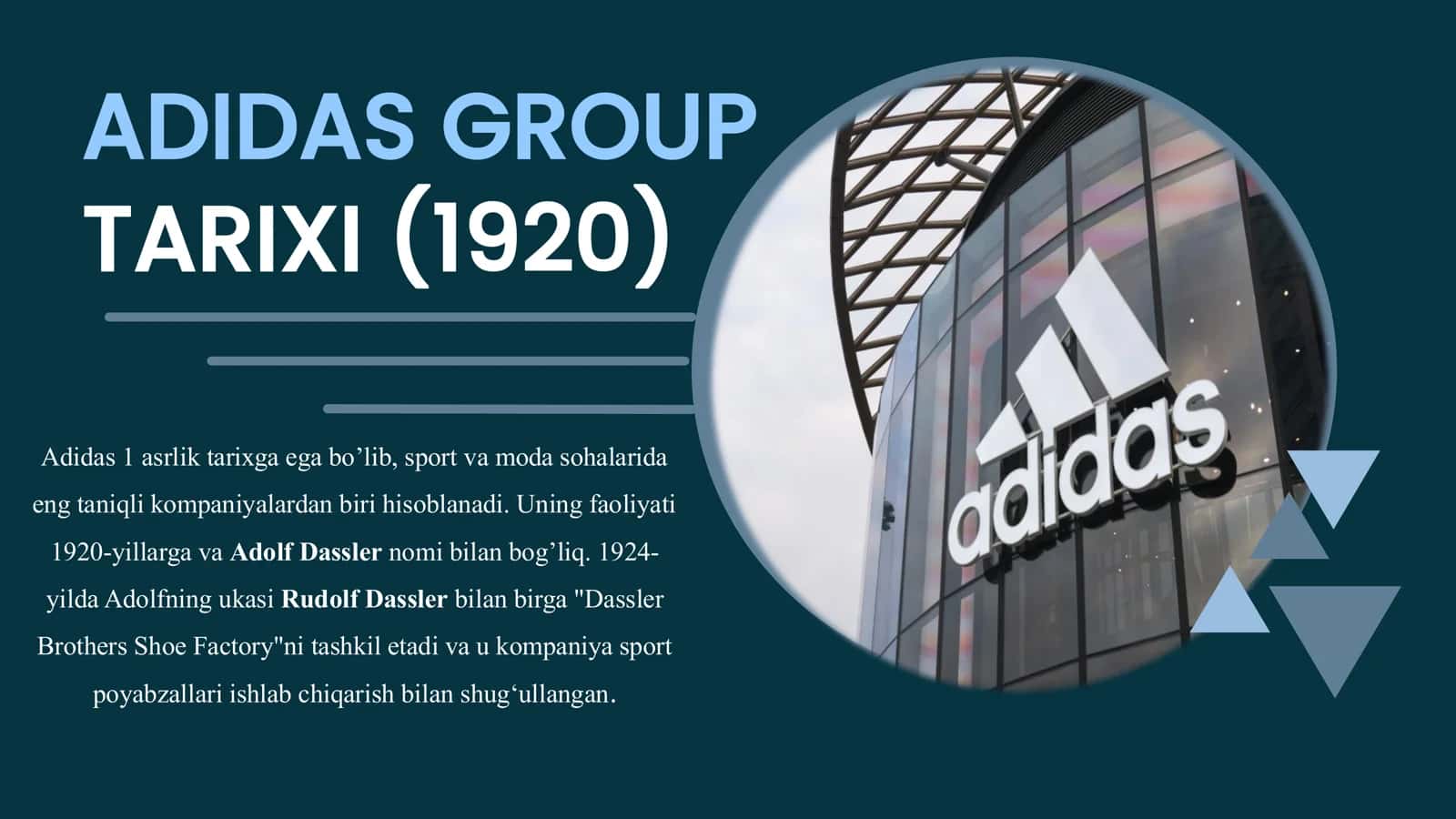 Adidas brendi TARIXI VA UNI STRATEGIYASI 3