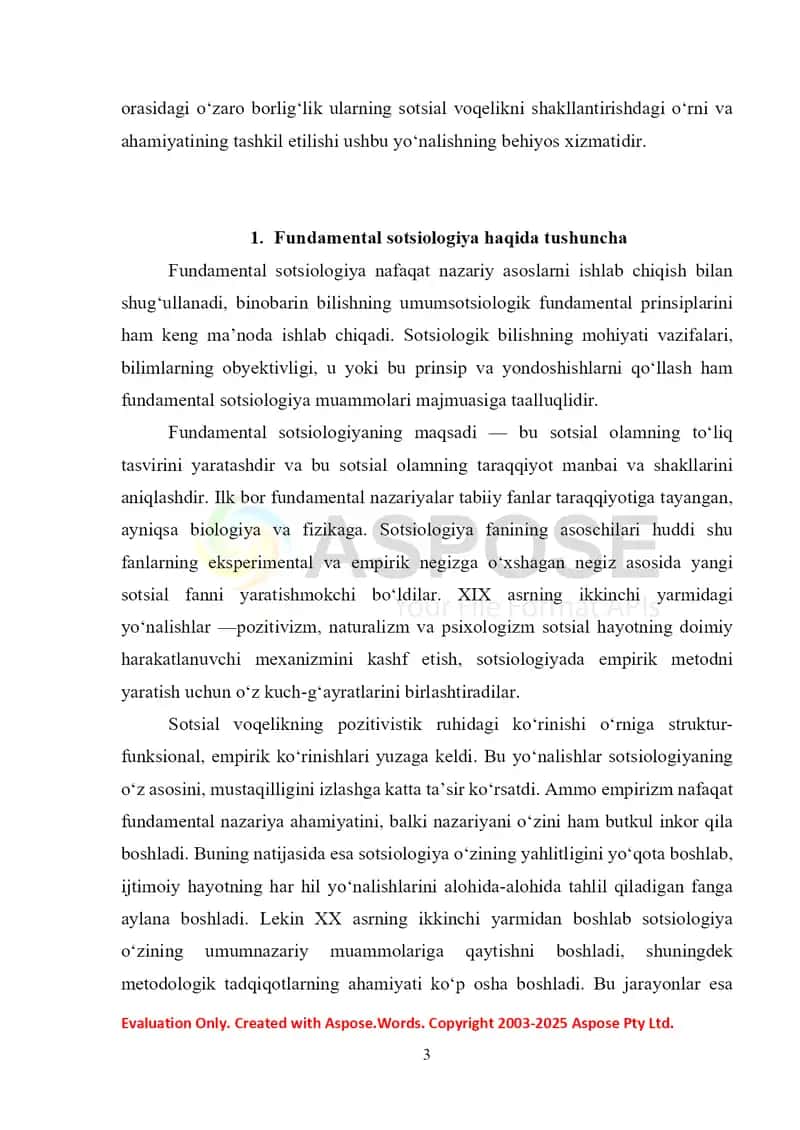 Fundamental sotsiologiyaning asosiy yo’nalishlari 3