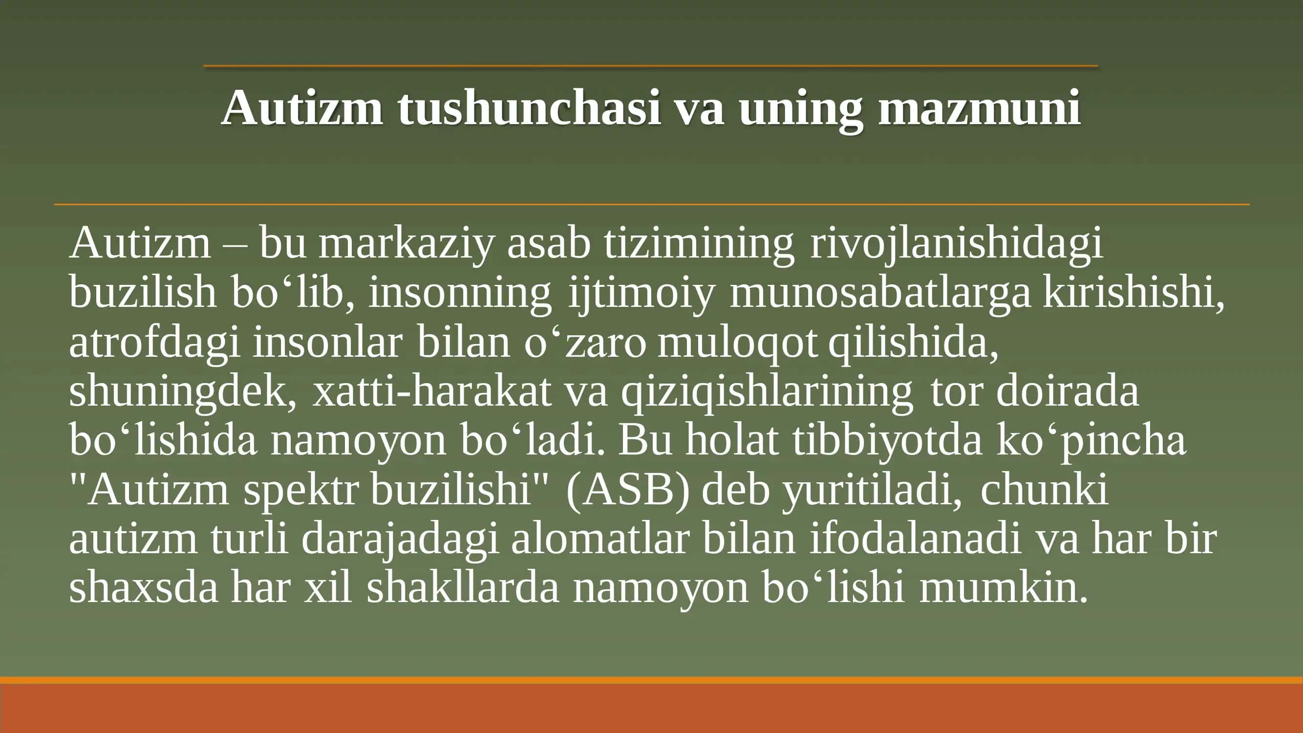 Autizim haqida umumiy malumot 3