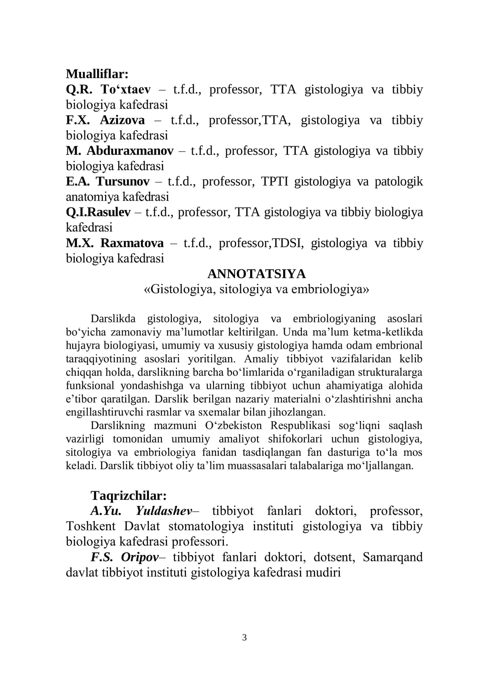 GISTOLOGIYA SITOLOGIYA EMBRIOLOGIYA 3
