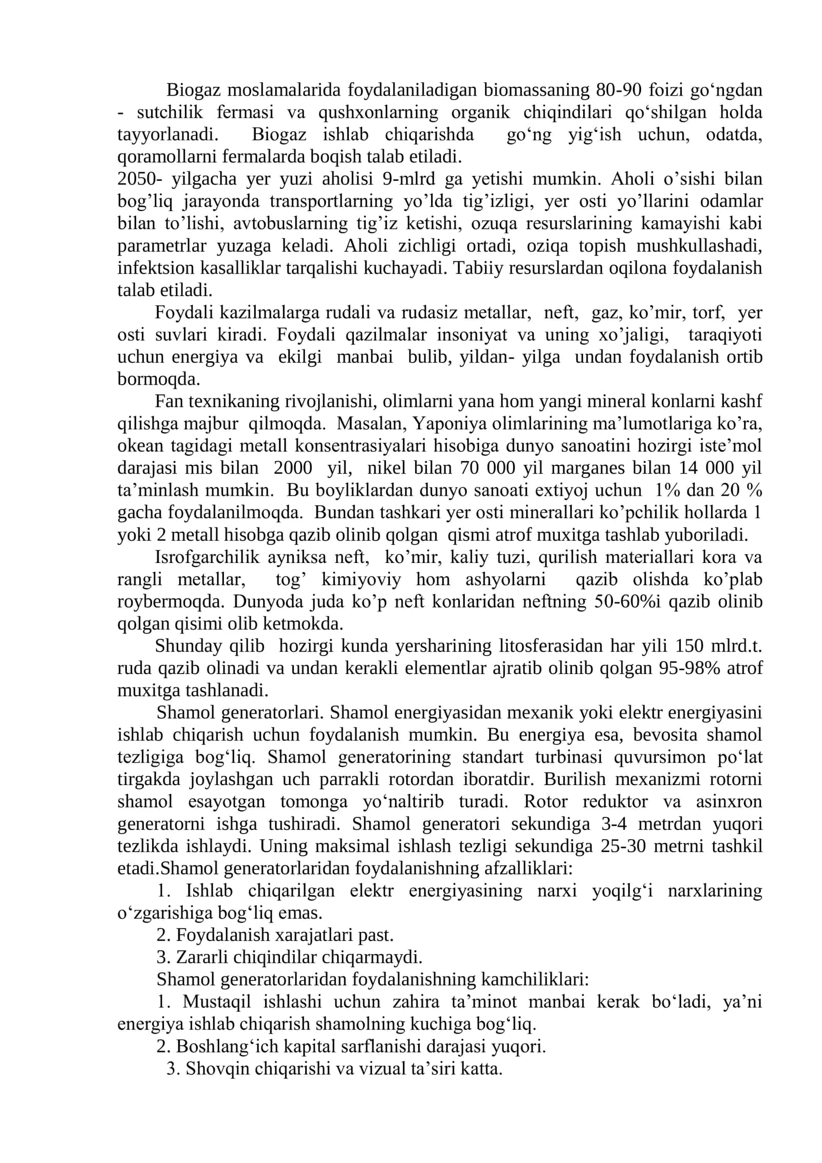 TABIIY RESURSLAR VA ULARDAN OQILONA 3