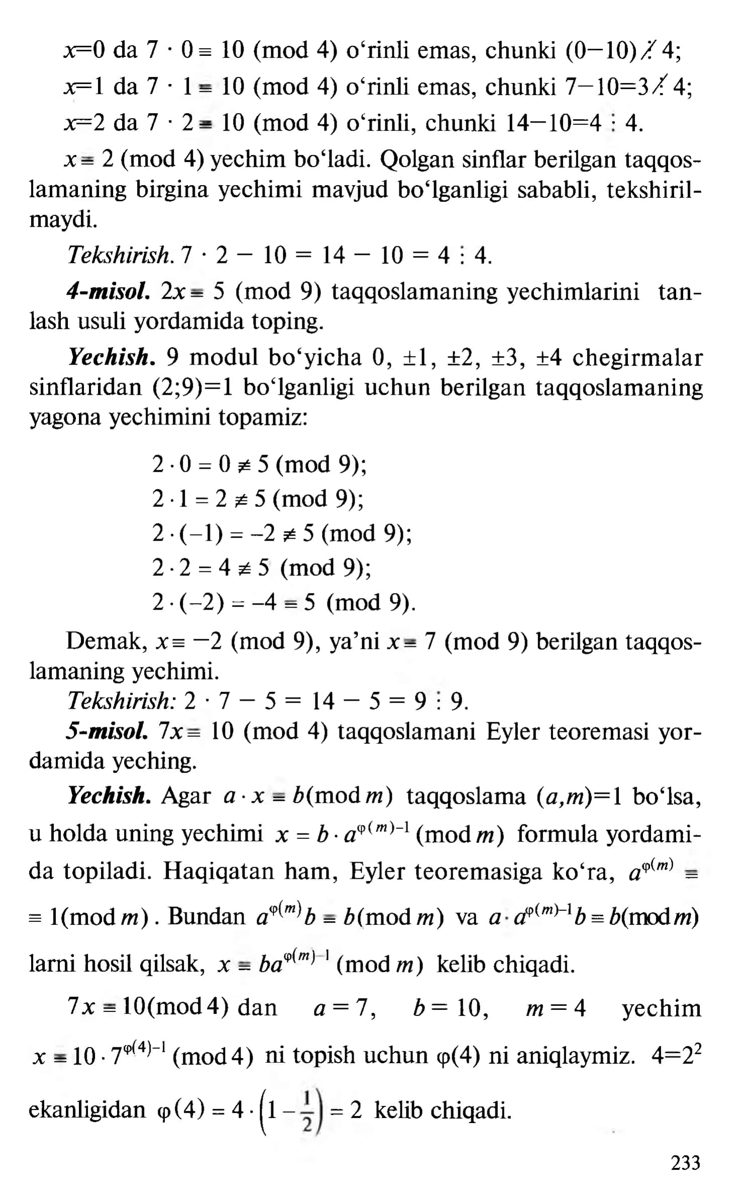 Taqqoslamalar va modul cheqishlar 3