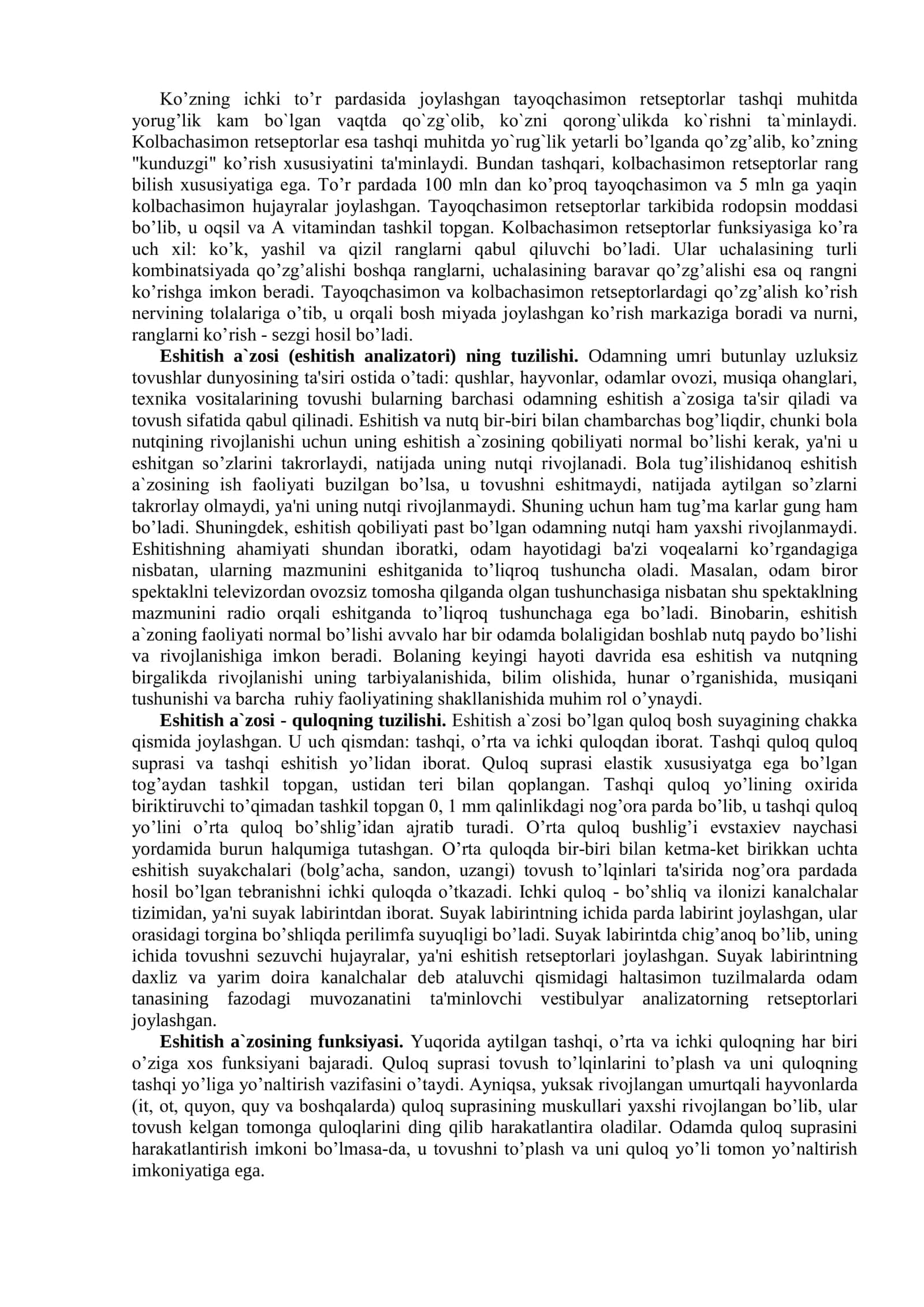 Sеzgi a`zolarining ahamiyati 3