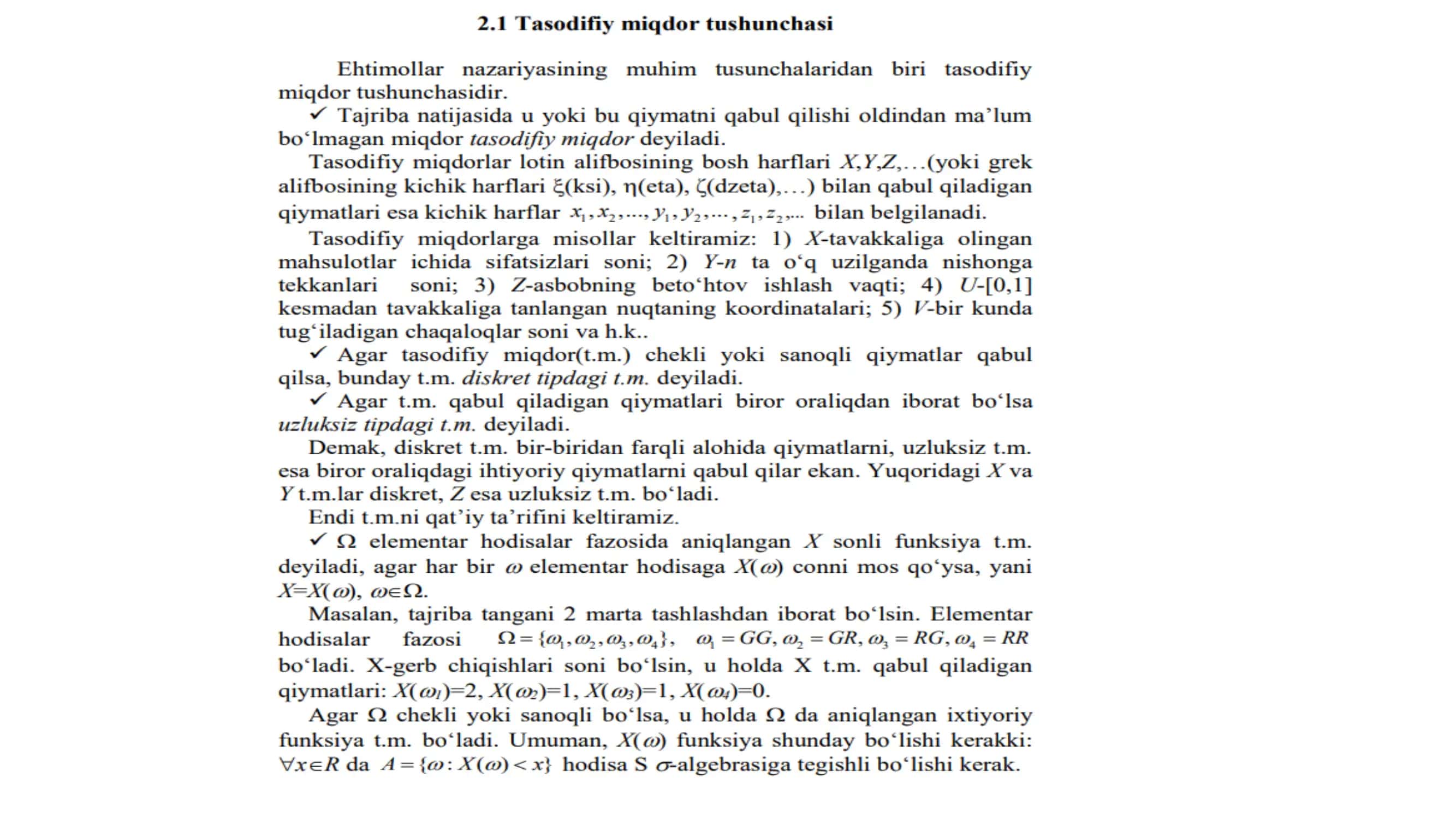 Tasodifiy miqdorlar sistemasi 3