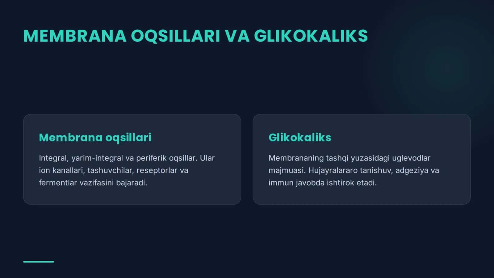 Hujayra Membranasi va Signalizatsiya. 3