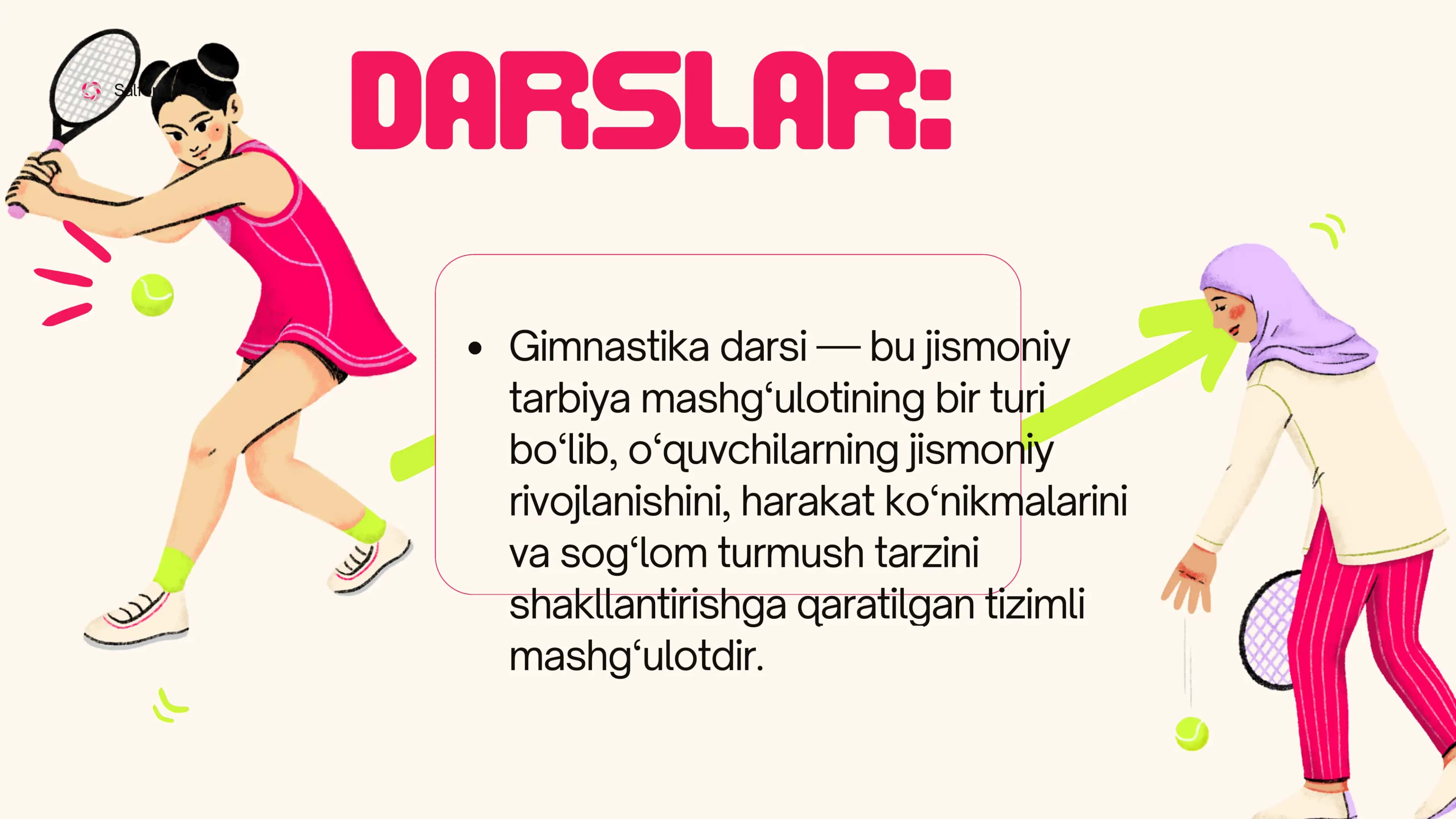 Gimnastika darsini tashkil qilish 3