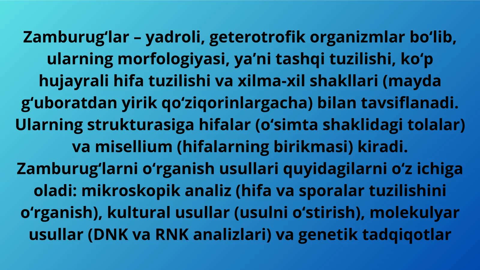 Zamburugʻlar morfologiyasi 3