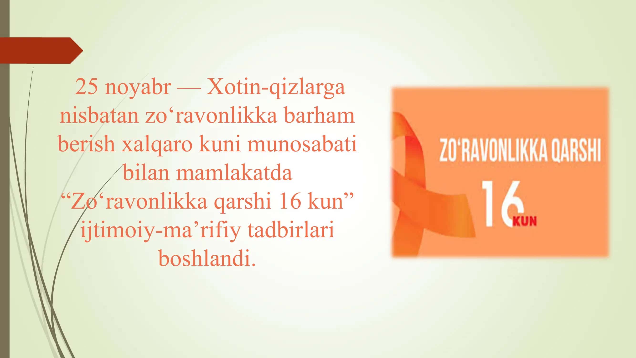Zo‘ravonlikka qarshi 16 kun 3