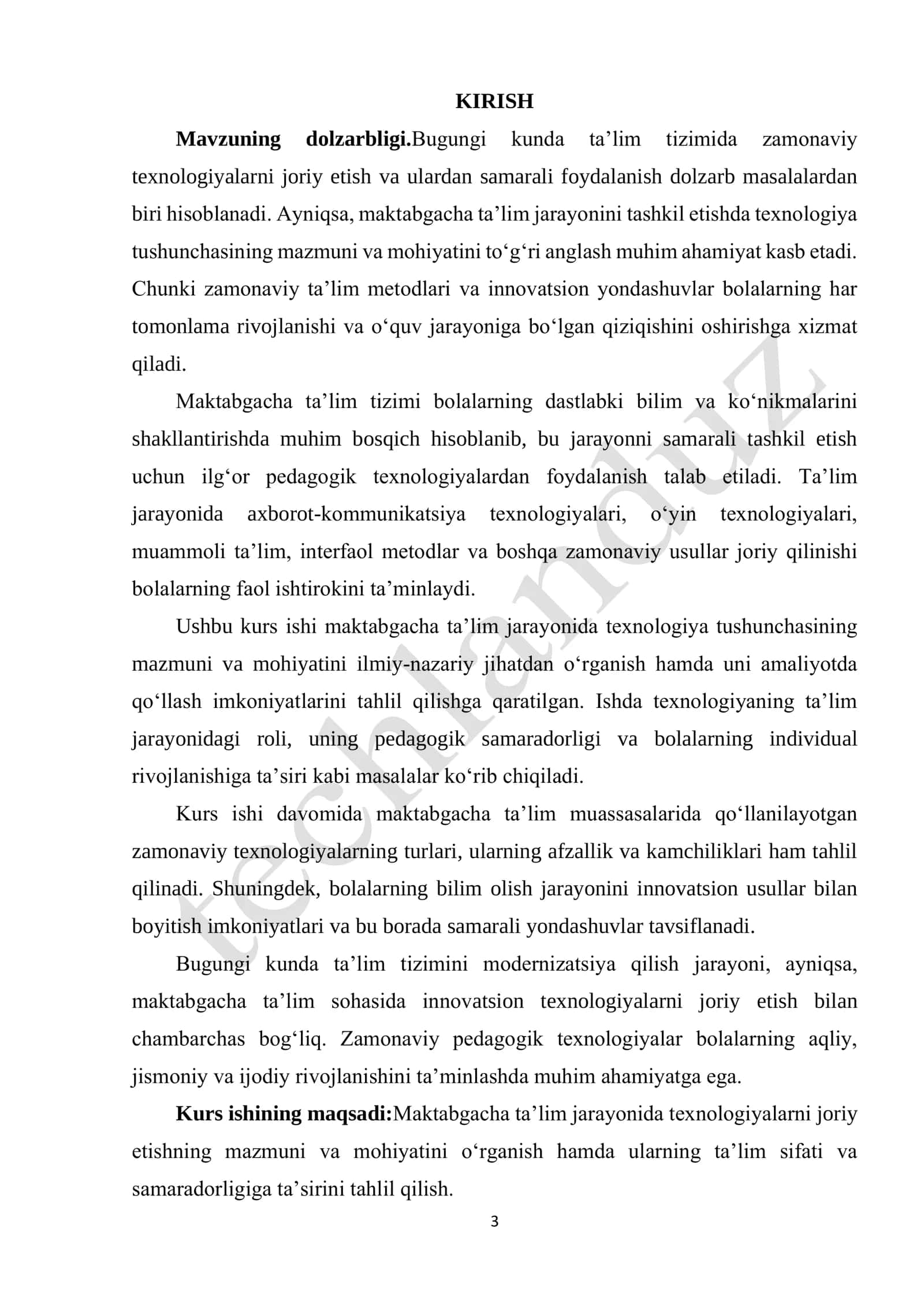 MAKTABGACHA TA'LIM JARAYONINI TASHKIL ETISHDA TEXNOLOGIYA TUSHUNCHASINING MAZMUN 3