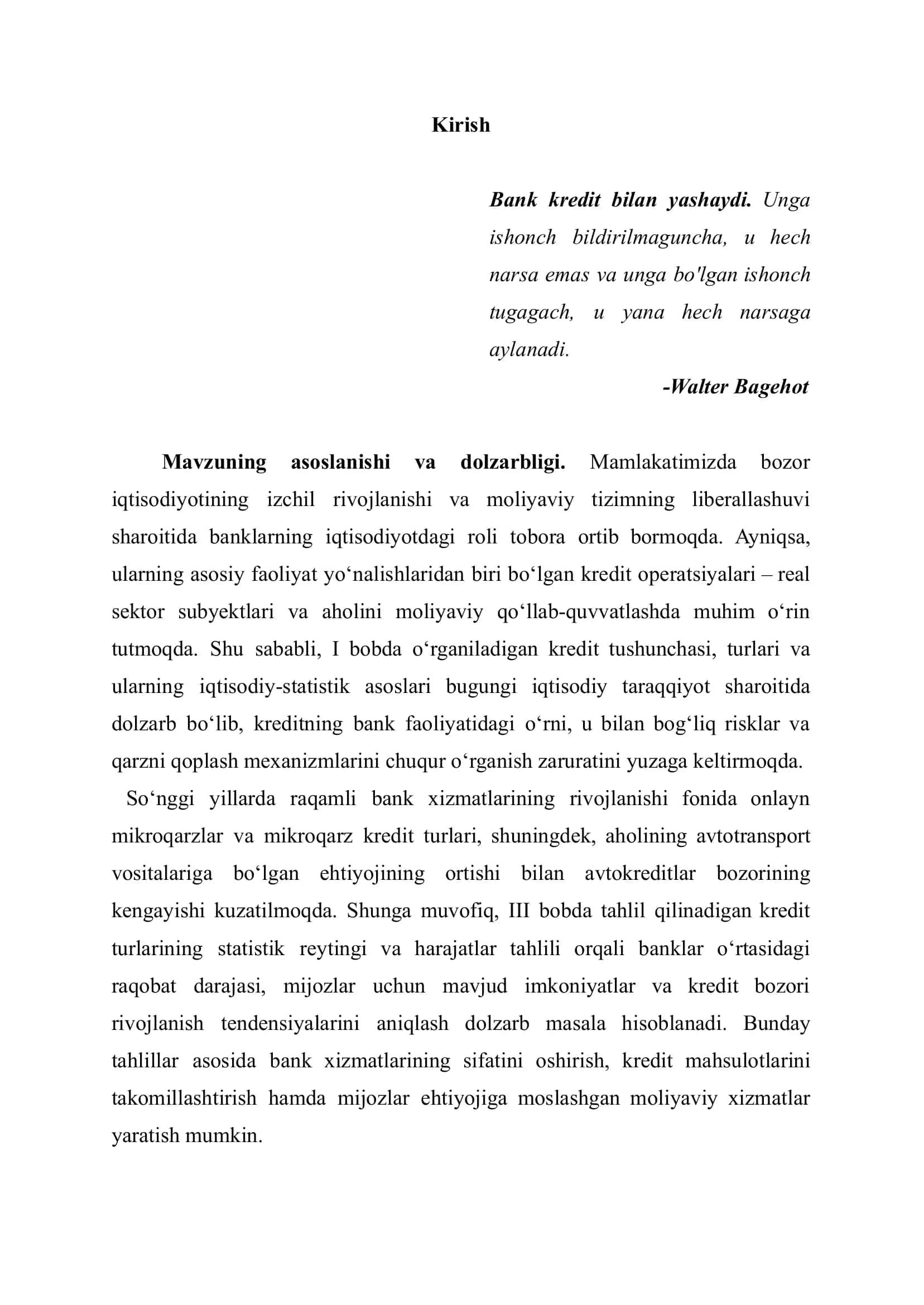 Banklardagi kredit operatsiyalarining statistik tahlili 3