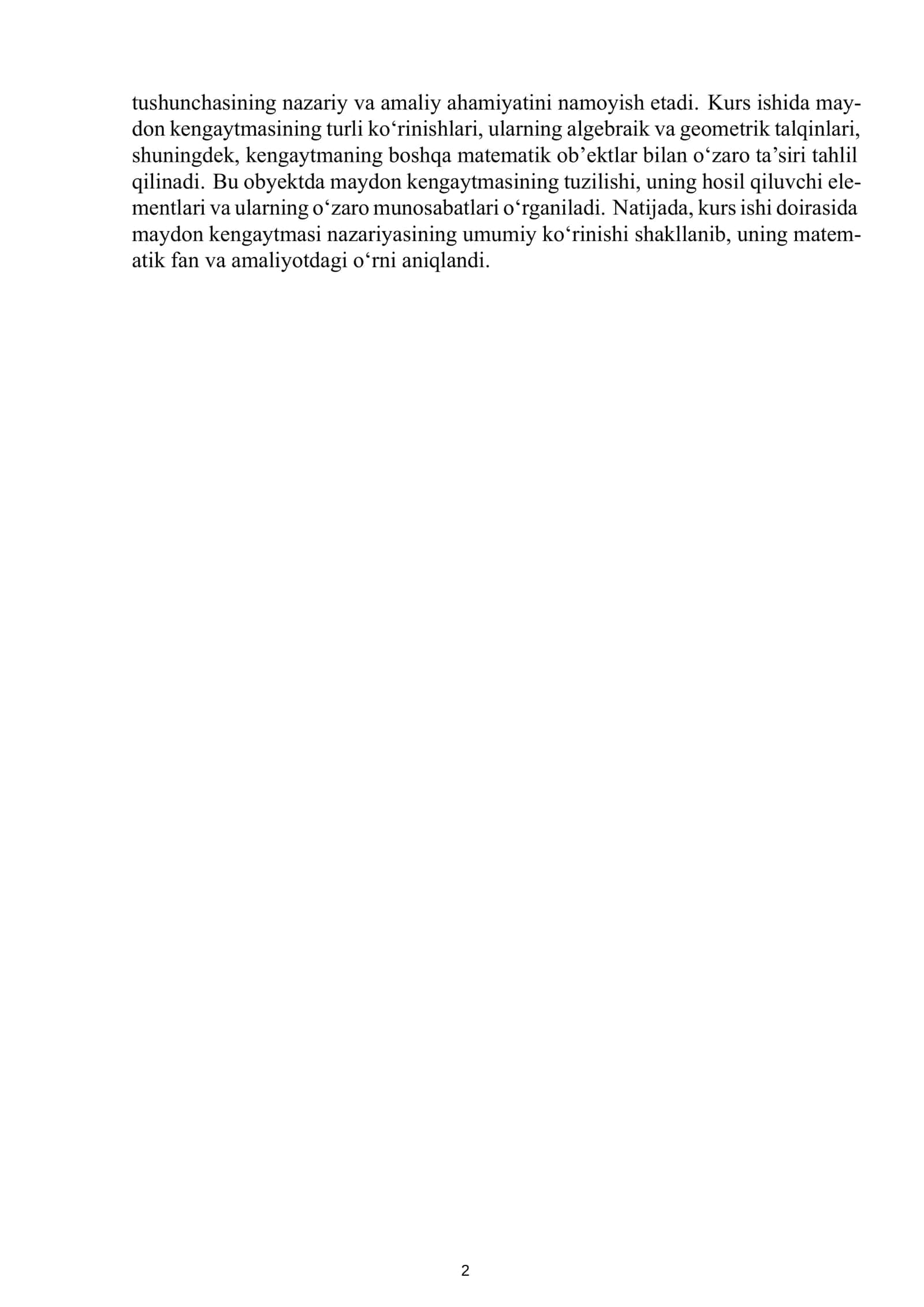 Maydon kengaytmasi algebrai 3