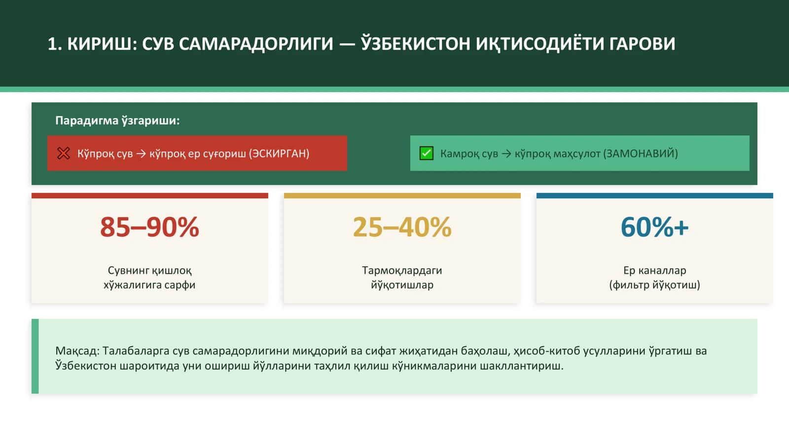 Камроқ сув, кўпроқ маҳсулот 3