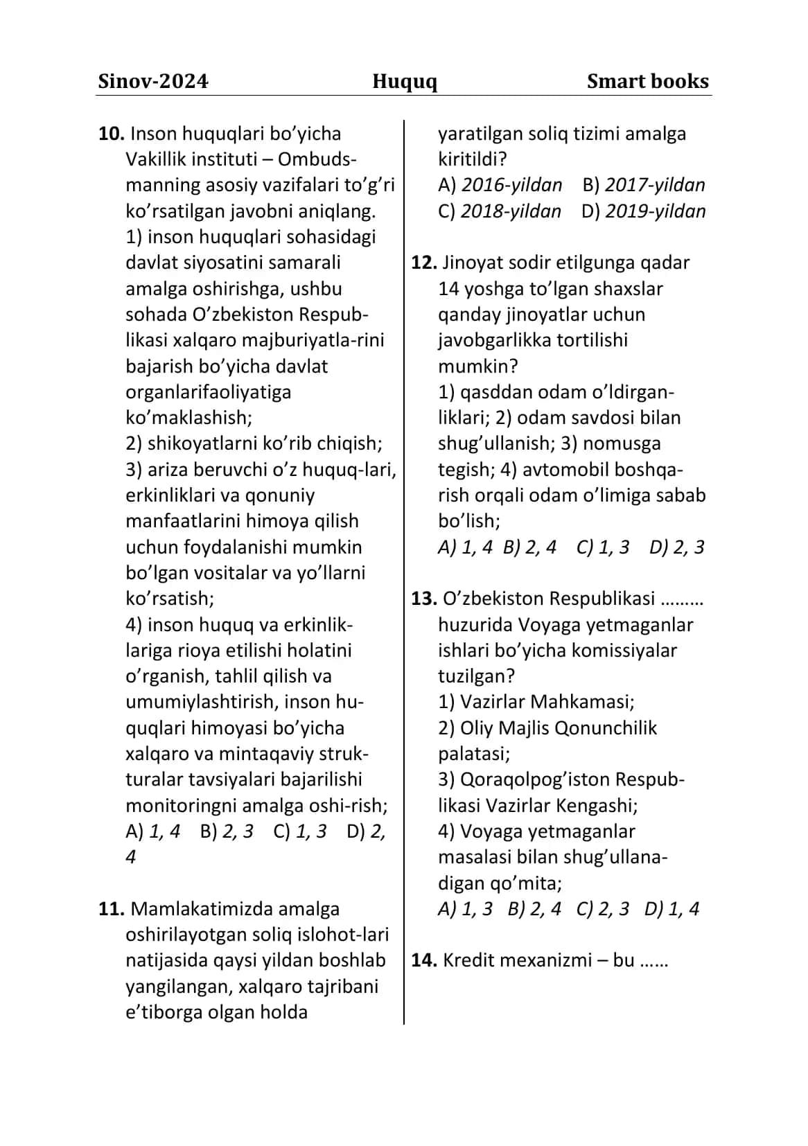 Sinov-2024 Huquq Smart books 3