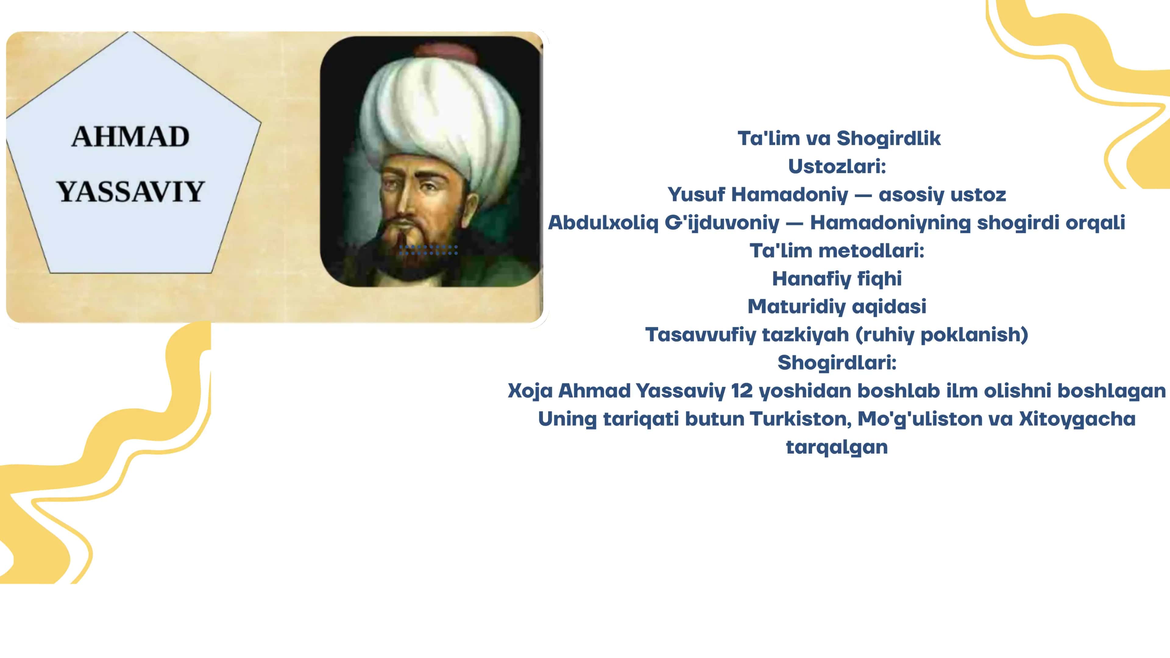 ahmad yassasviy hayoti va qarashlari falsafasi 3