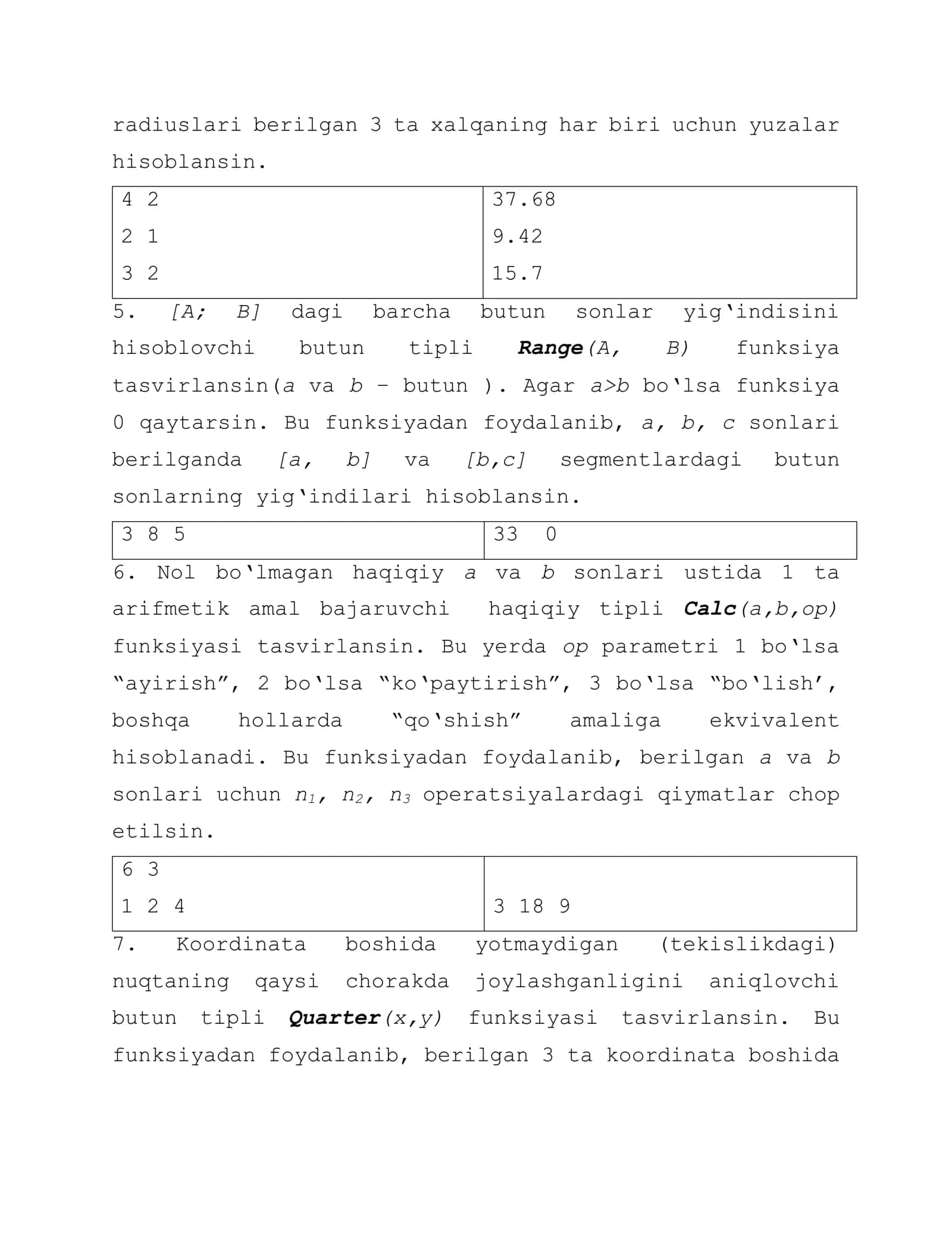 Fibonachchi sonlarinin n-hadini hisoblang 3