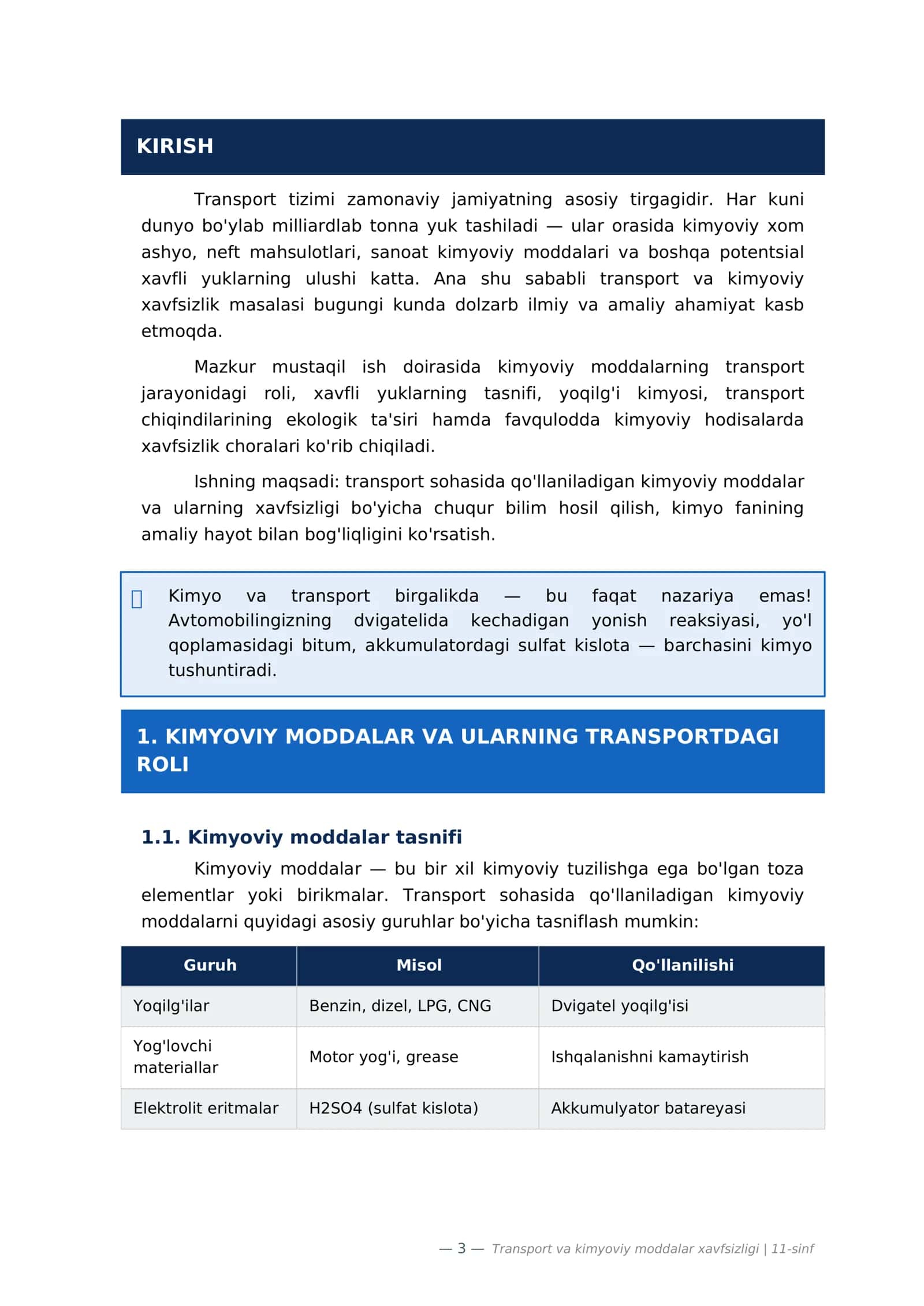 Transport va kimyoviy moddalar xavfsizligi 3