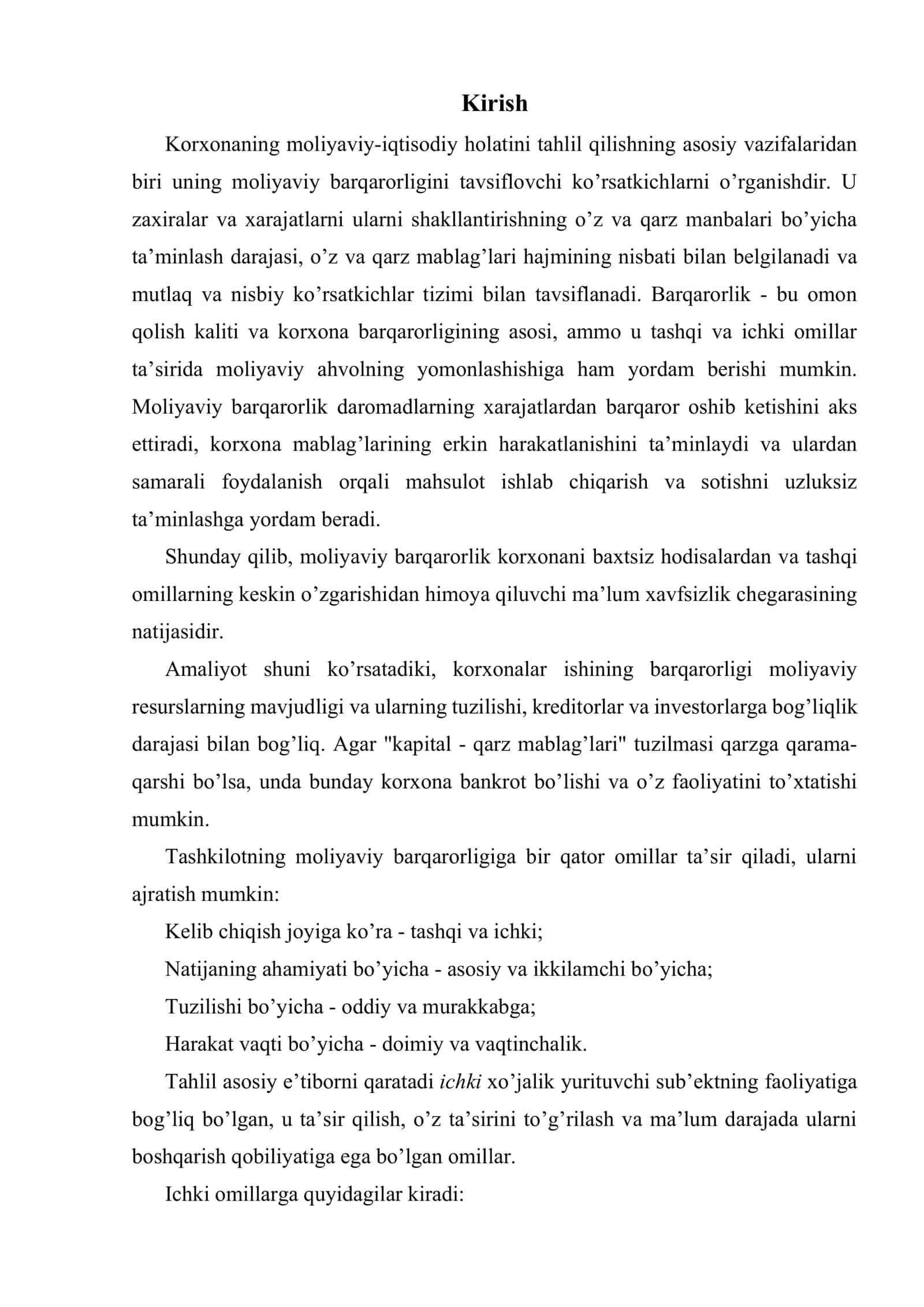 Moliyaviy barqarorlik tahlili 3