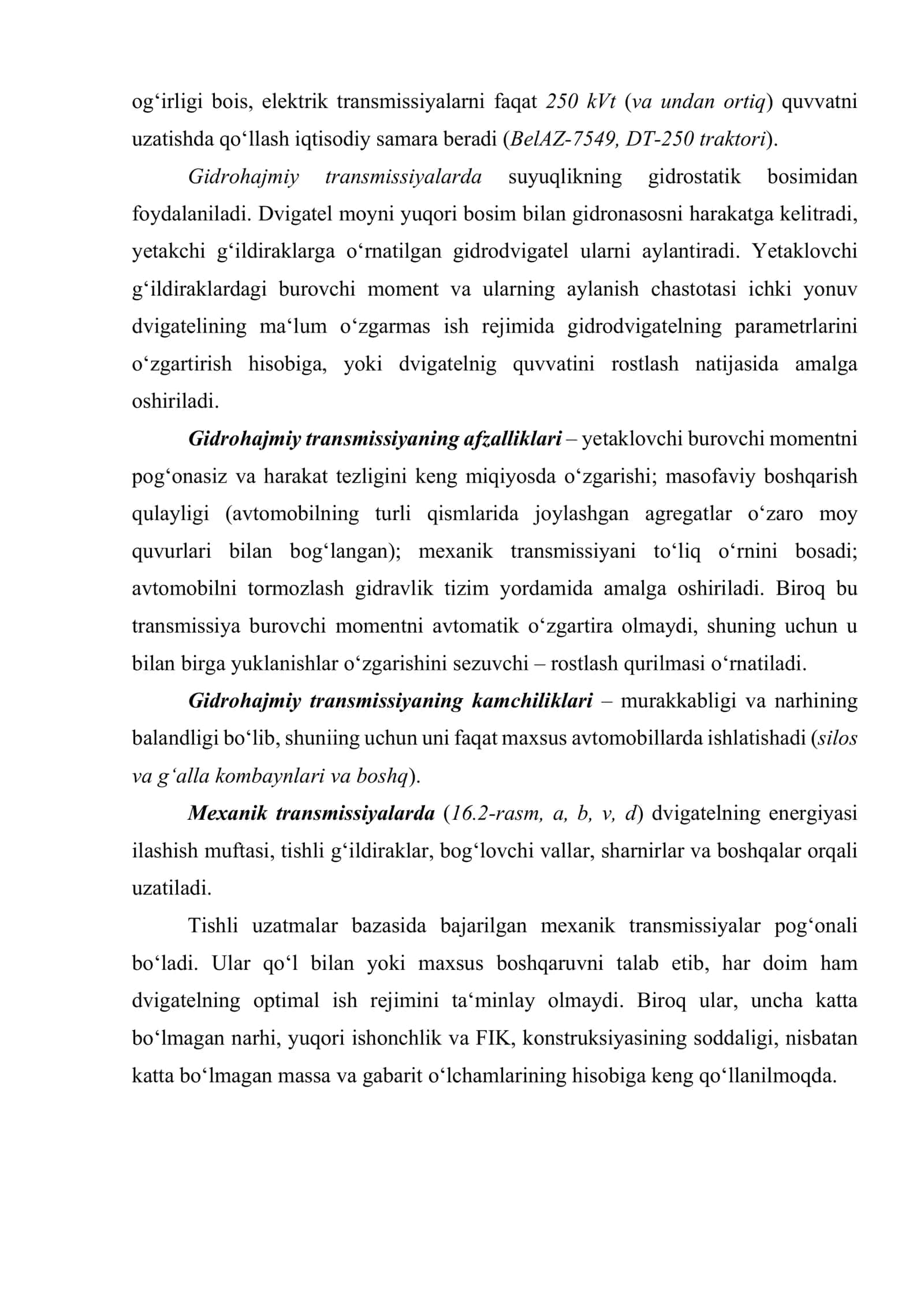 AVTOTRANSPORT VOSITALARINING TRANSMISSIYALARI 3