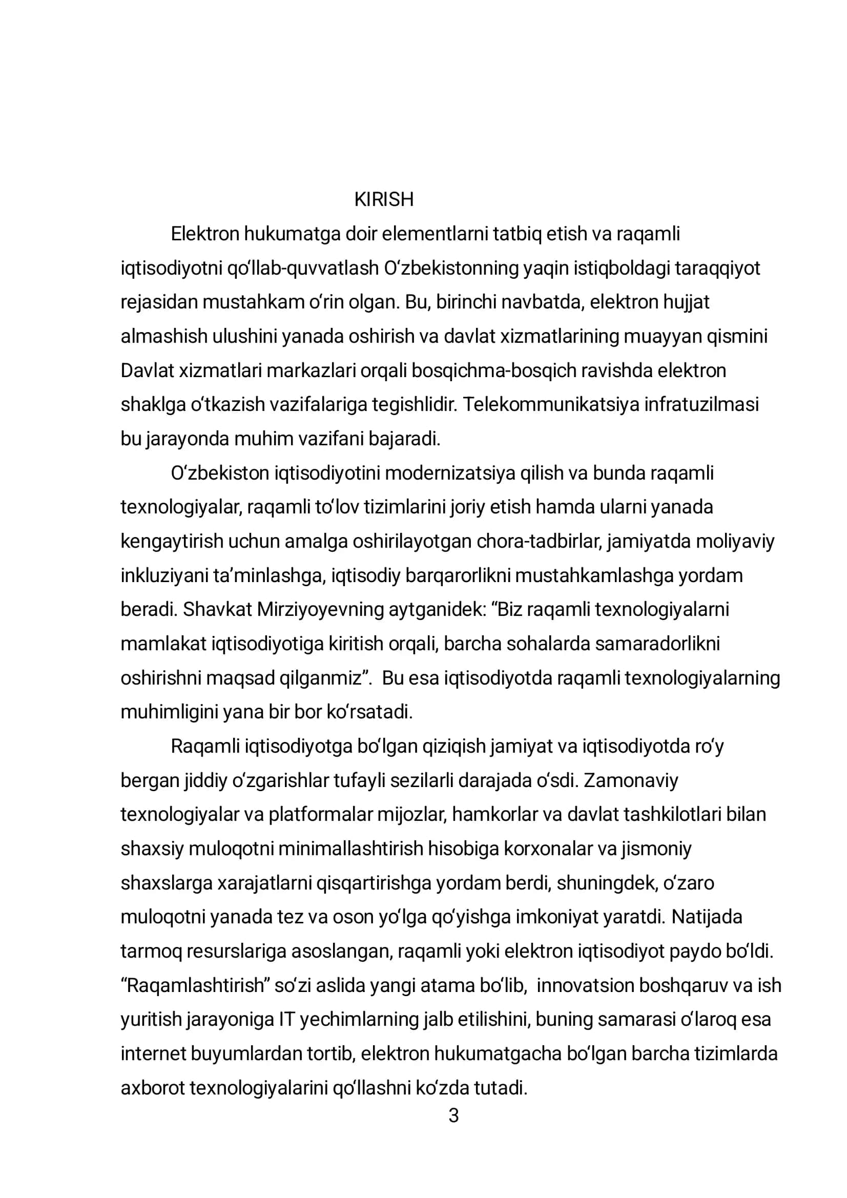 Raqamli iqtisodiyot fanidan kurs ishi 3