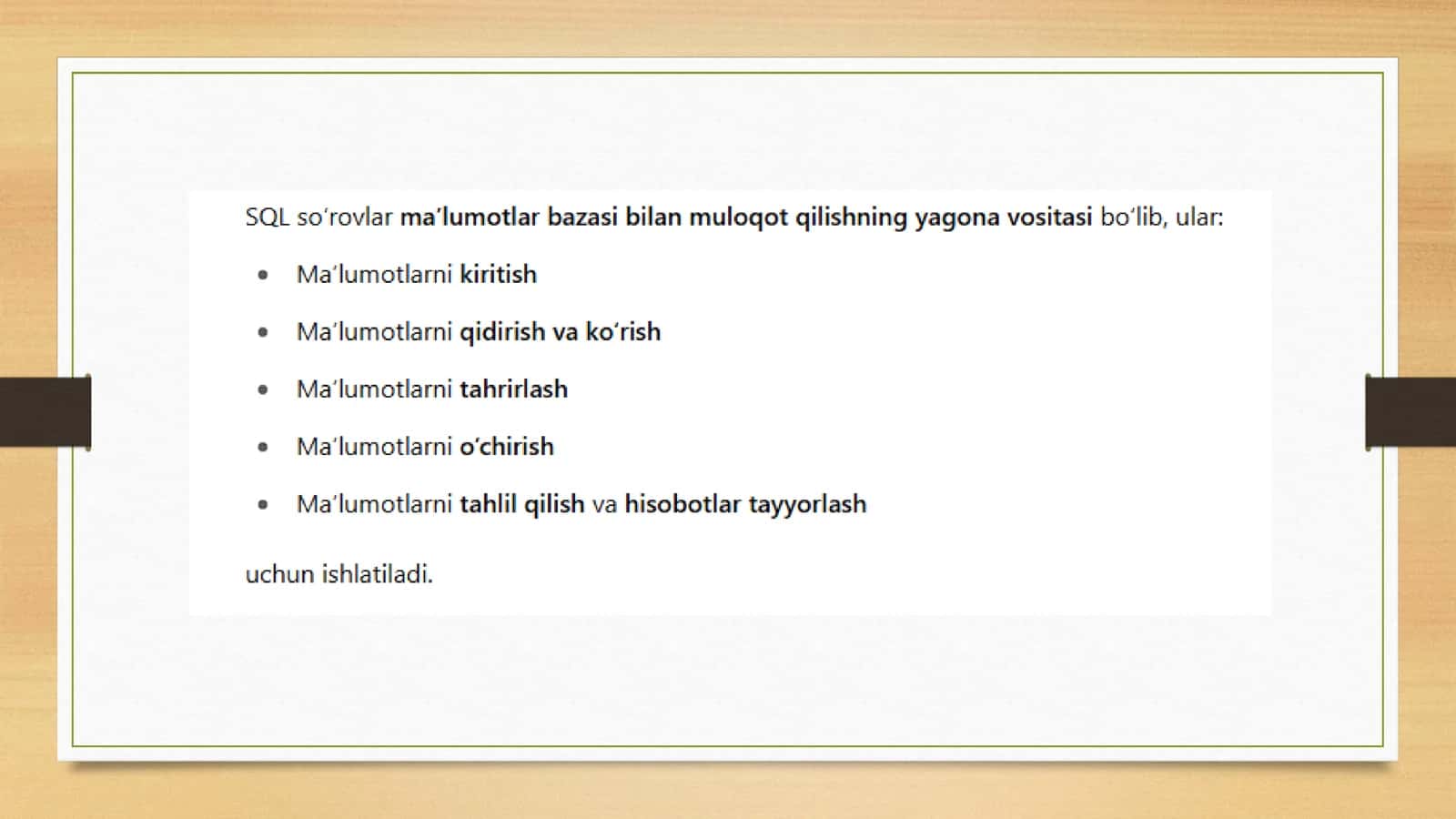 MySQL tilida so'rovlar 3