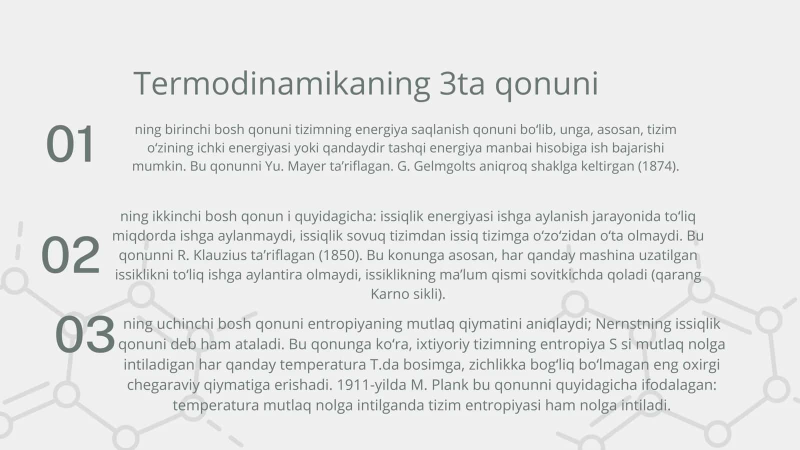 Biologik jarayonlarning termodinamikasi 3