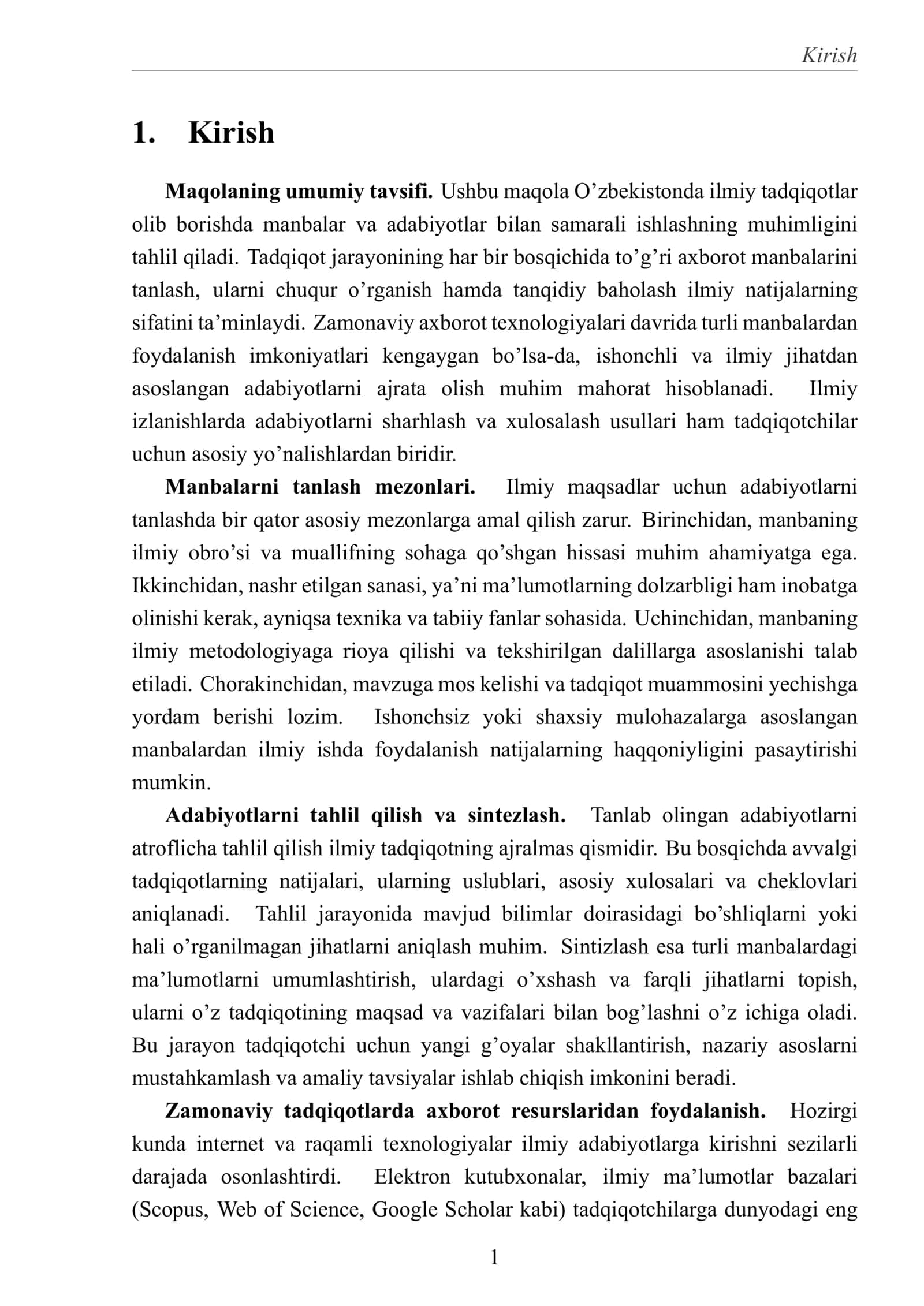 Manbalar va adabiyotlar bilan ishlash 3