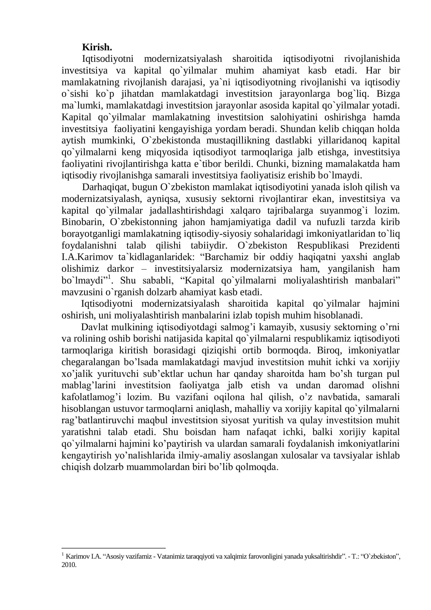 Kapital qo`yilmalarni moliyalashtirish manbalari 3
