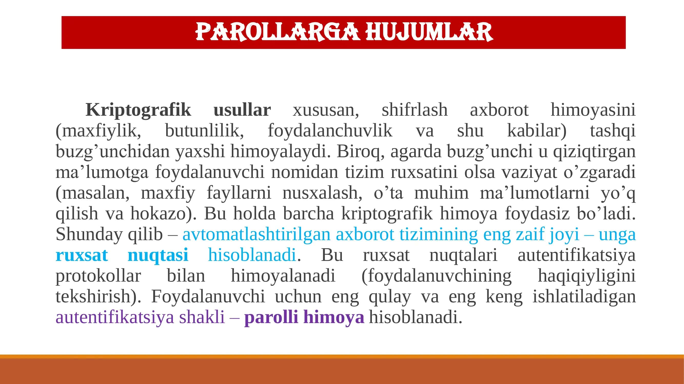 Parollarni saqlash va parollarga bo'ladigan hujumlar 3
