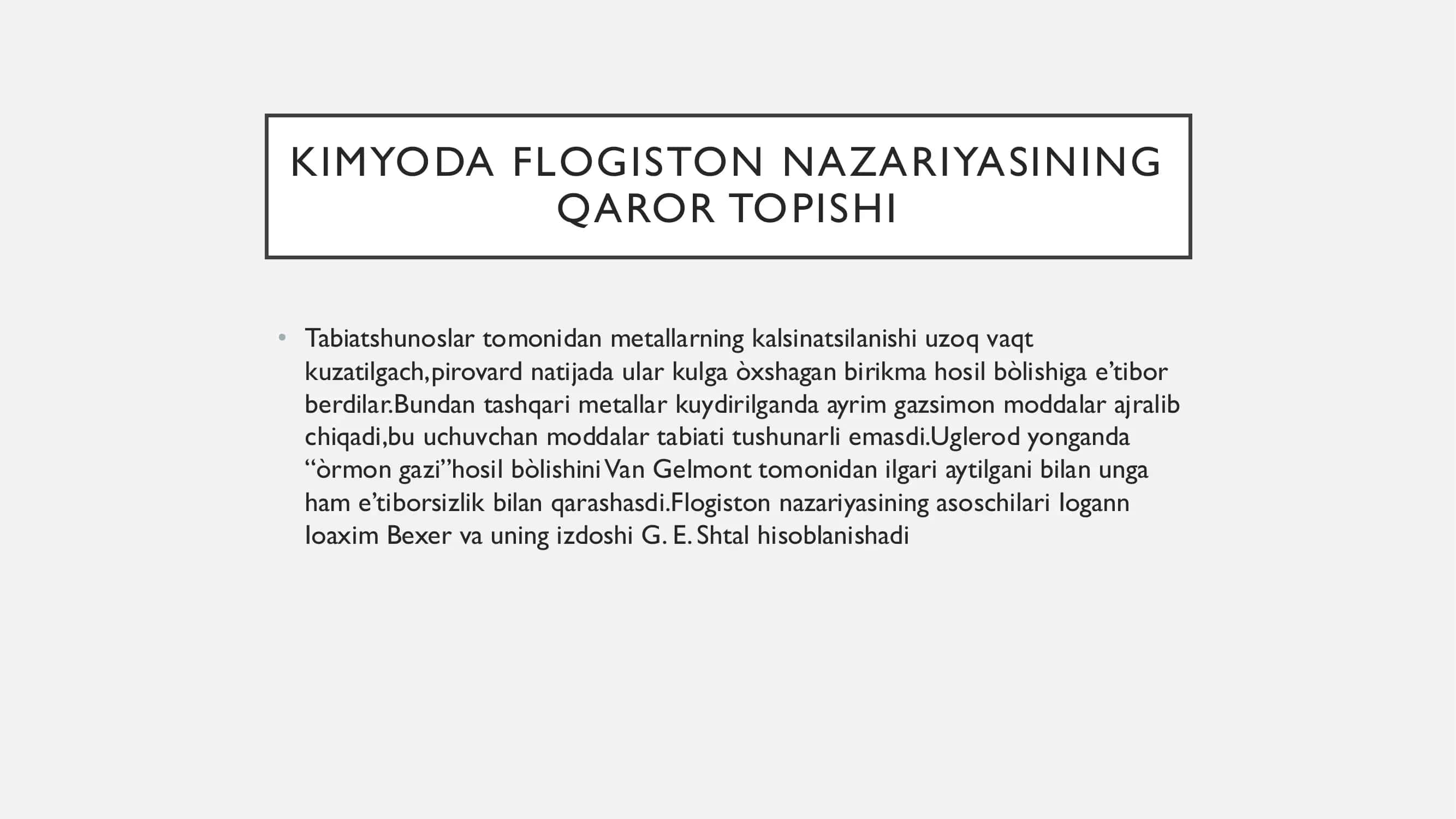 FLOGISTON NAZARIYASINING 3