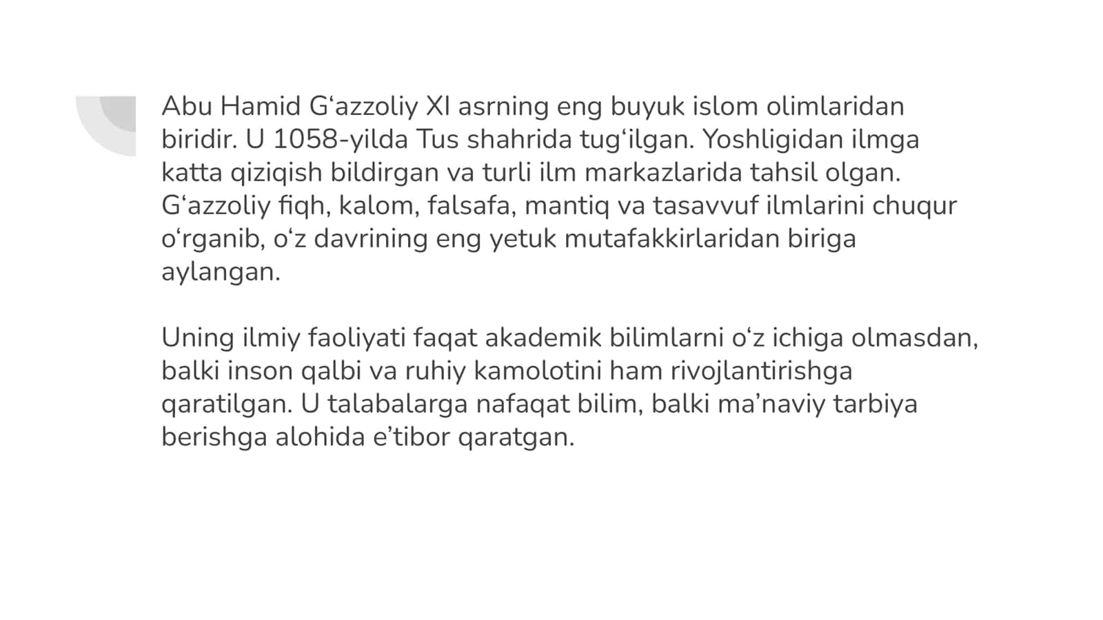Abu Hamid G‘azzoliyning "Mukoshafatul qulub" asari 3